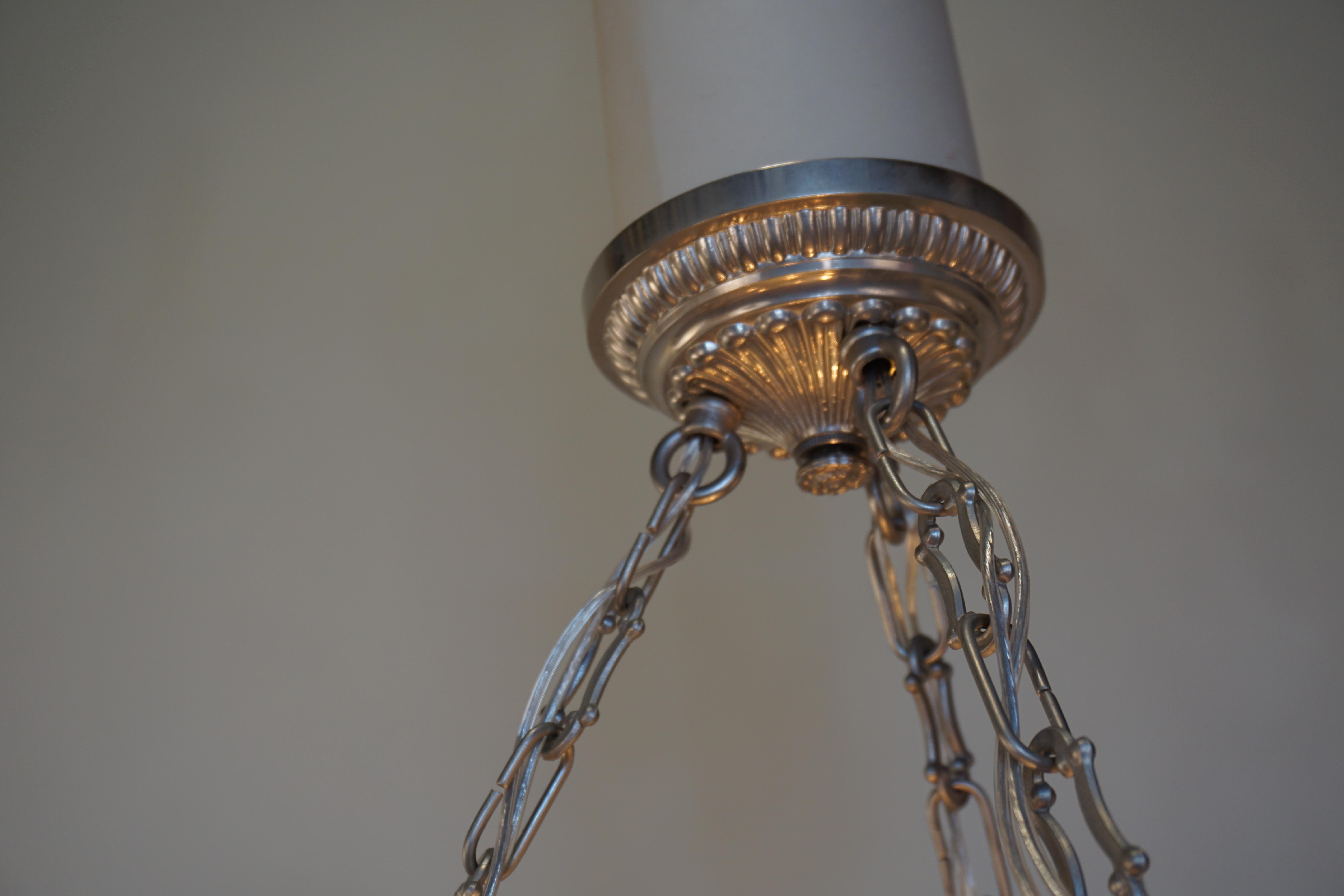 Petite French Art Deco Chandelier 3