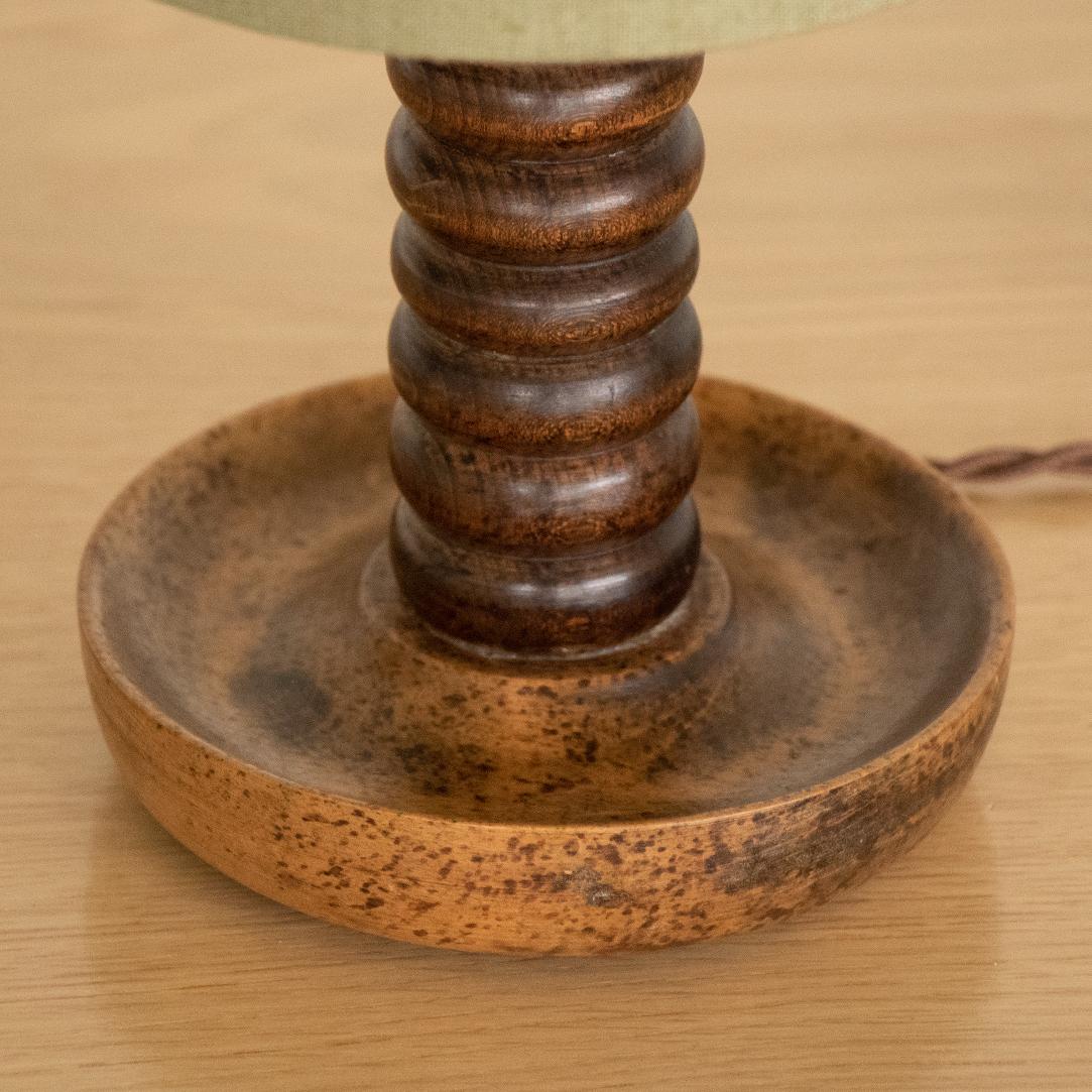 20th Century Petite French Bobbin Wood Lamp