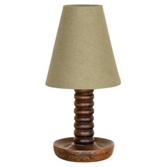 Vintage Petite French Bobbin Wood Lamp