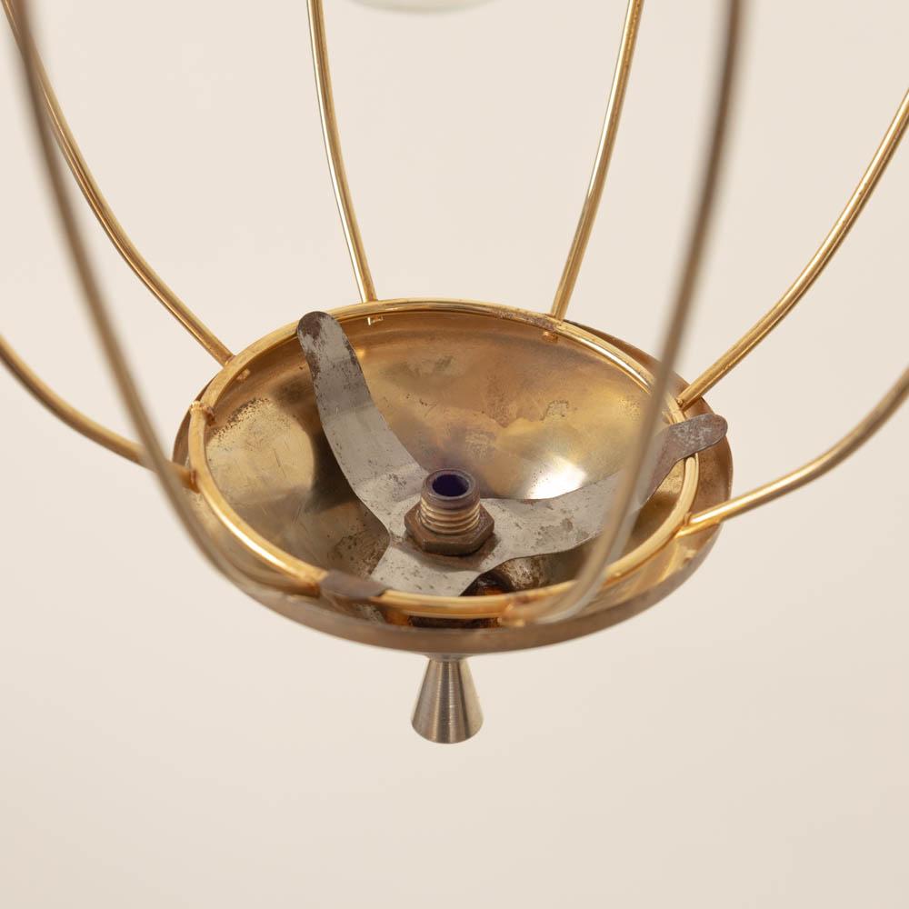 Petite French Brass Lantern Pendant Light For Sale 6