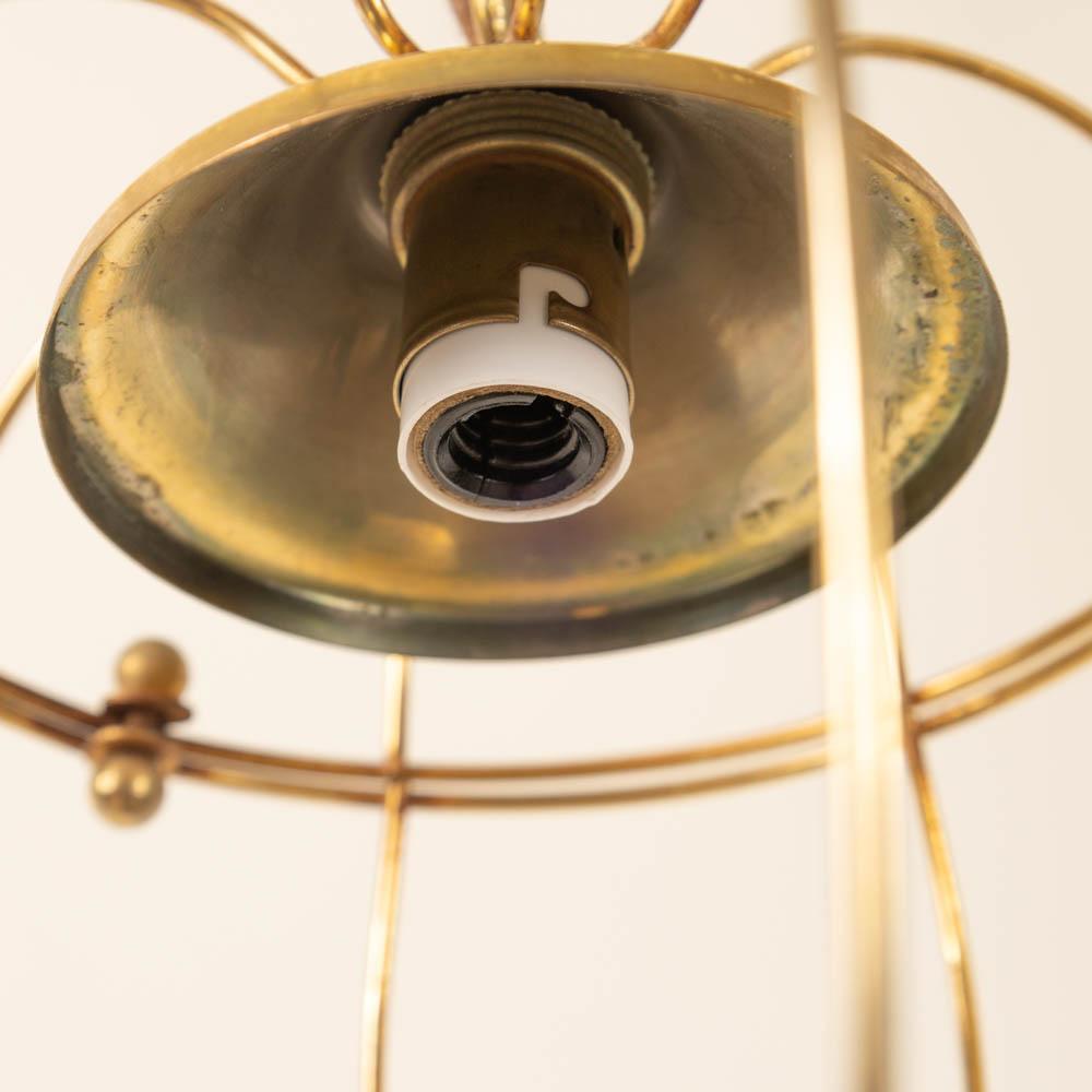 Petite French Brass Lantern Pendant Light For Sale 7