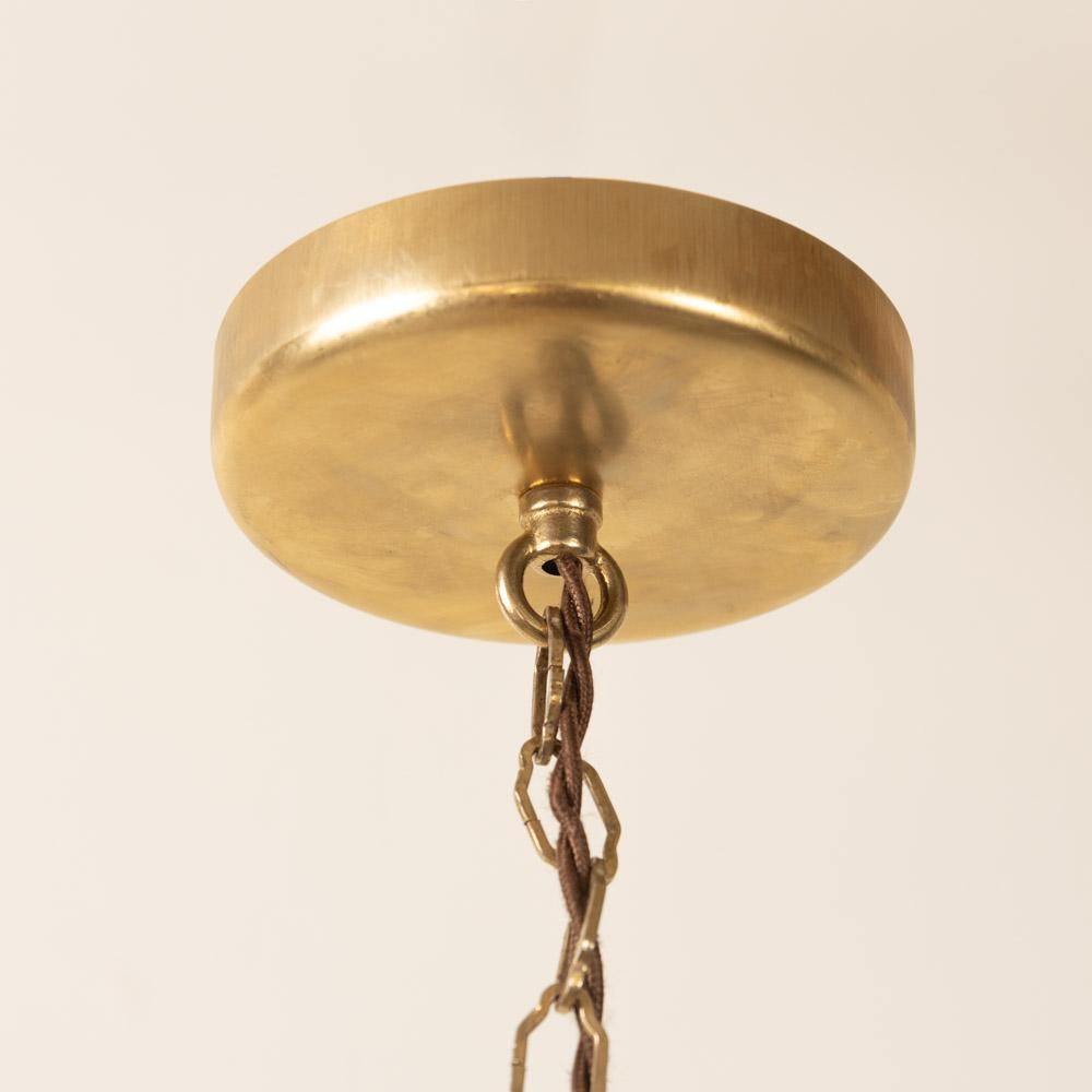 Petite French Brass Lantern Pendant Light For Sale 2