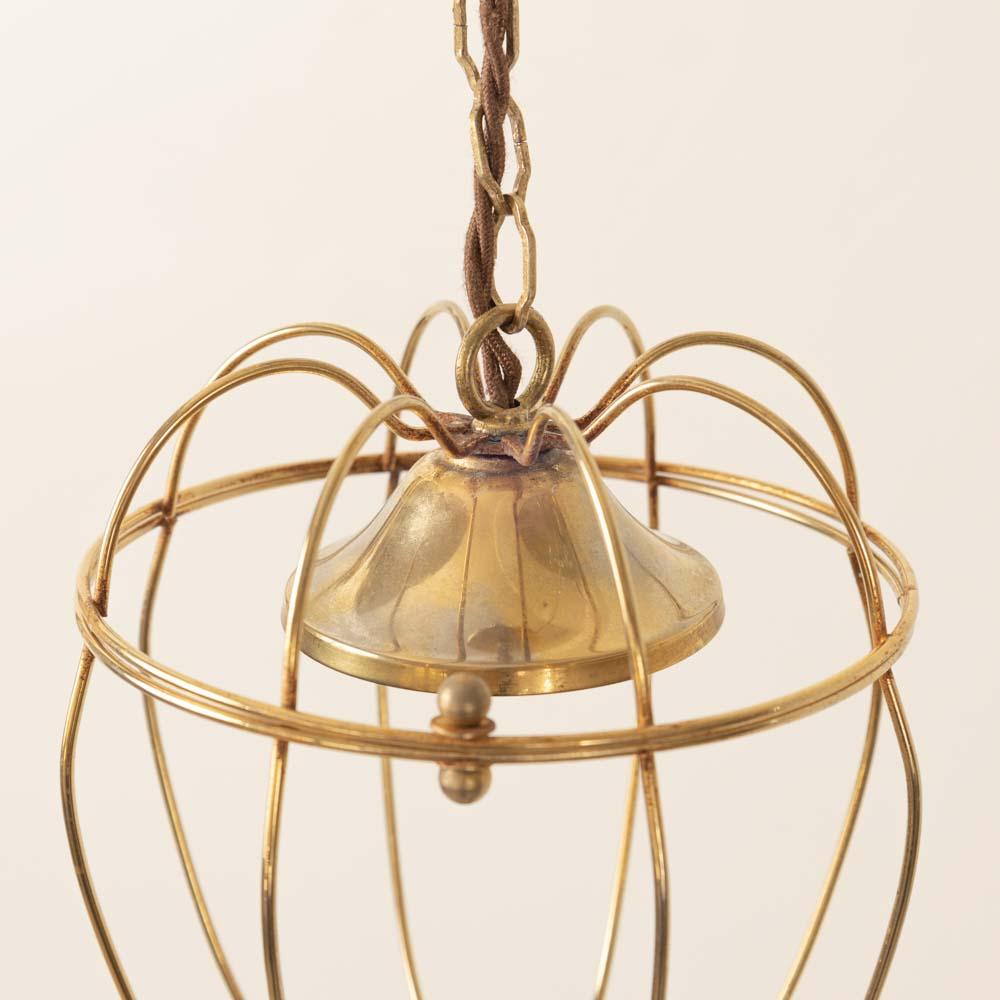Petite French Brass Lantern Pendant Light For Sale 4