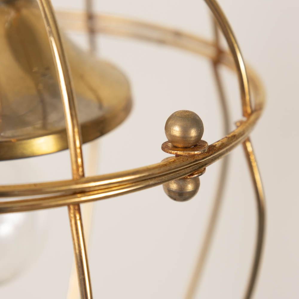 Petite French Brass Lantern Pendant Light For Sale 5