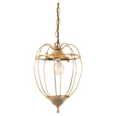 Petite French Brass Lantern Pendant Light