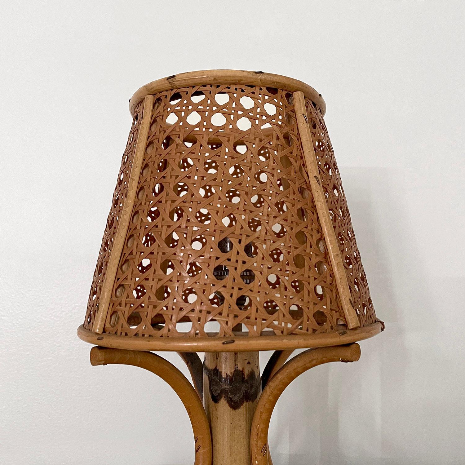 Petite French Cane Table Lamp For Sale 2