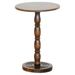 Petite French Carved Wood Side Table