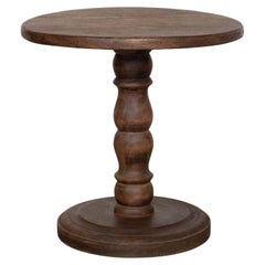 Petite French Carved Wood Side Table