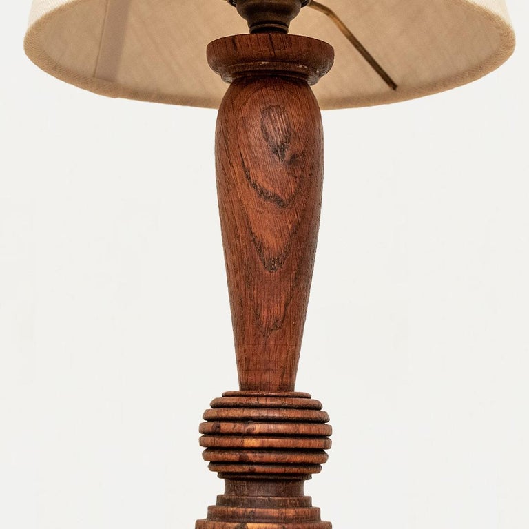 Petite French Carved Wood Table Lamp For Sale at 1stDibs