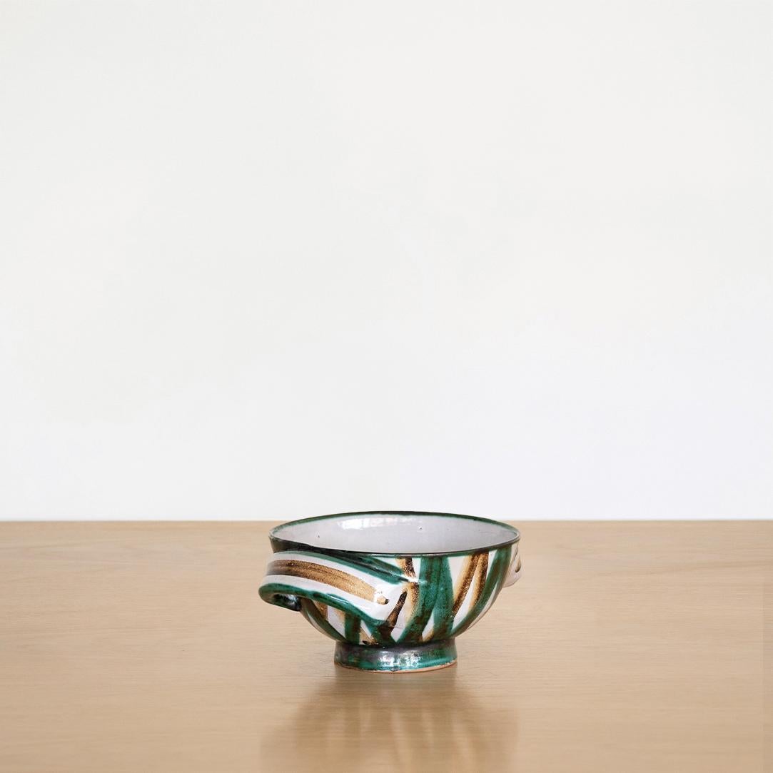 Petite French Ceramic Bowl by Robert Picault In Good Condition For Sale In Los Angeles, CA
