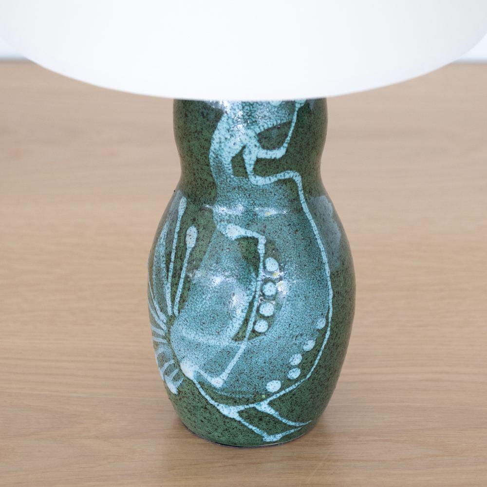 Petite French Ceramic Painted Lamp For Sale 2