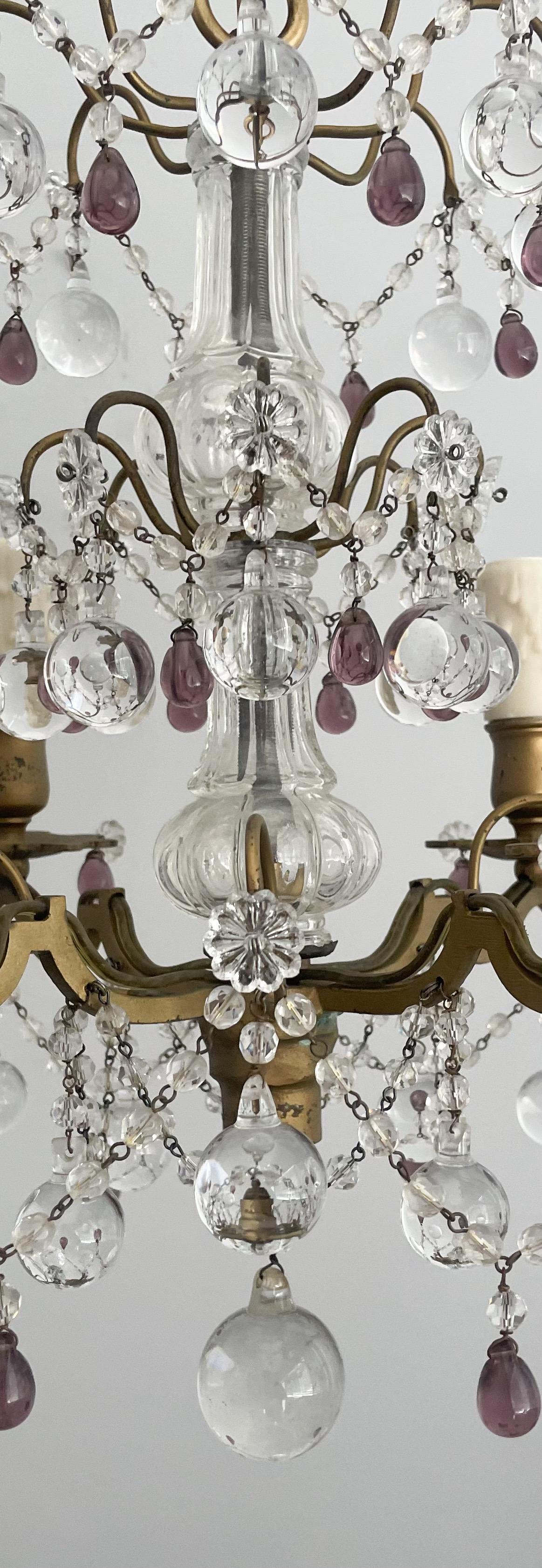 Mid-20th Century Petite French Crystal Chandelier