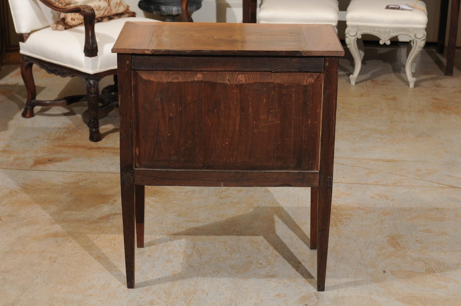Petite French Directoire Style Three-Drawer Commode with Tapered Legs, 1880s 5