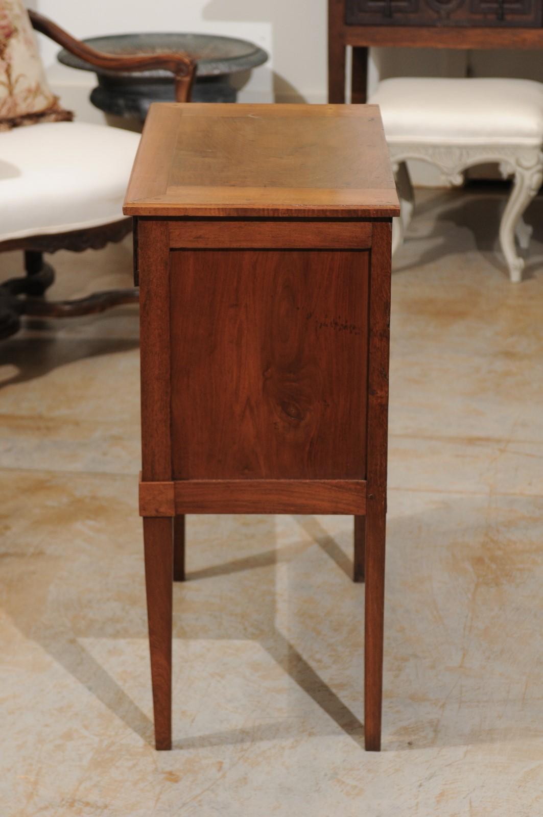 Petite French Directoire Style Three-Drawer Commode with Tapered Legs, 1880s 6