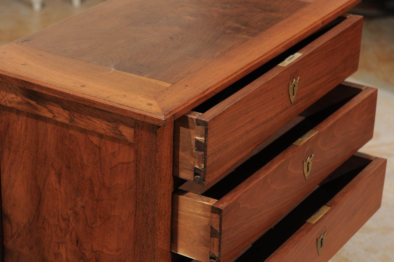 Petite French Directoire Style Three-Drawer Commode with Tapered Legs, 1880s 2