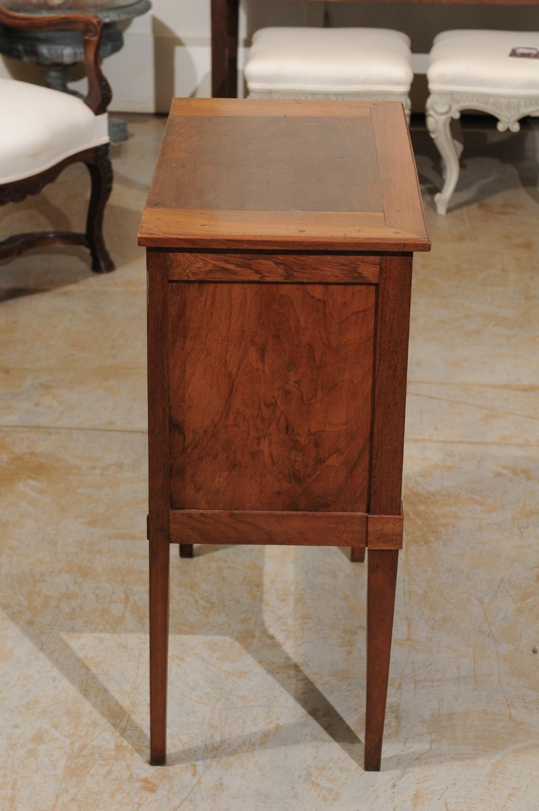 Petite French Directoire Style Three-Drawer Commode with Tapered Legs, 1880s 4