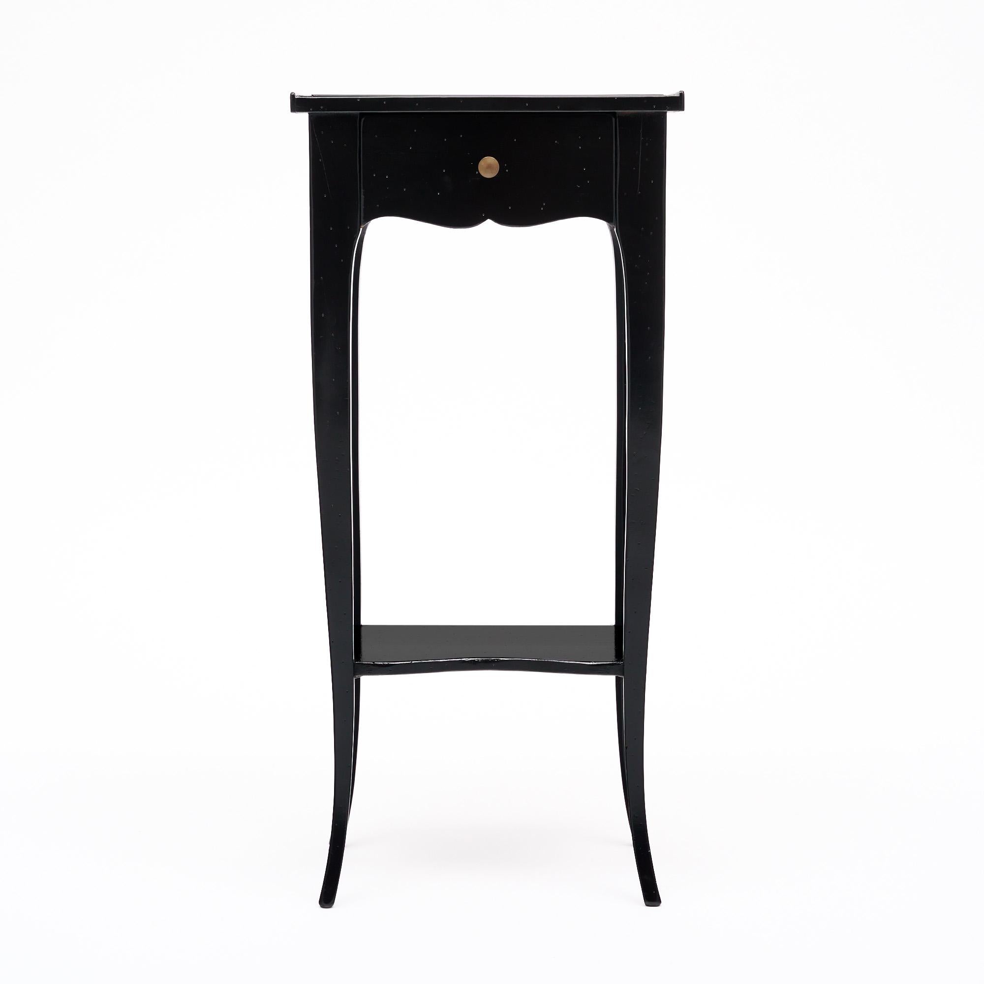 Early 20th Century Petite French Ebonized Side Table For Sale