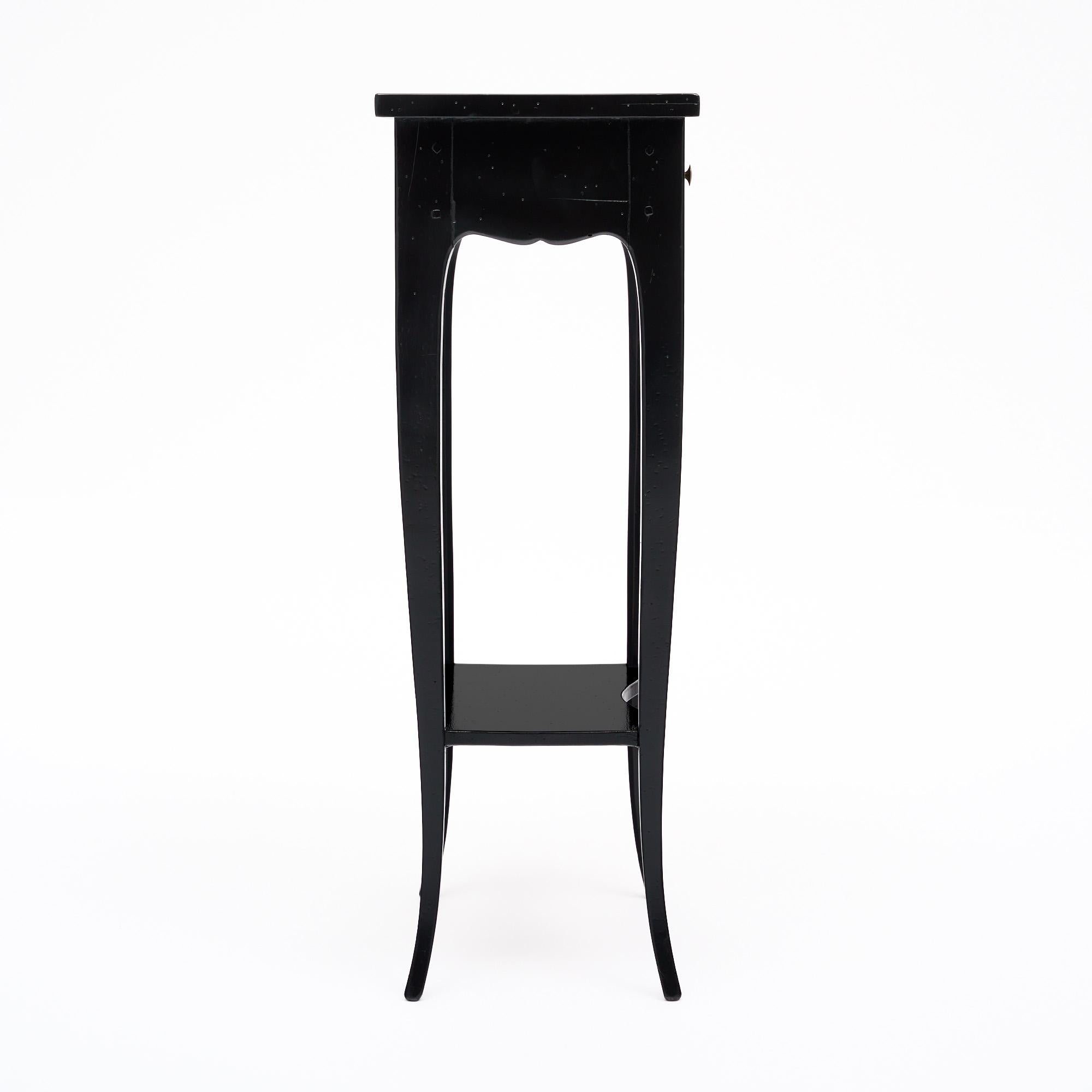 Petite French Ebonized Side Table For Sale 1