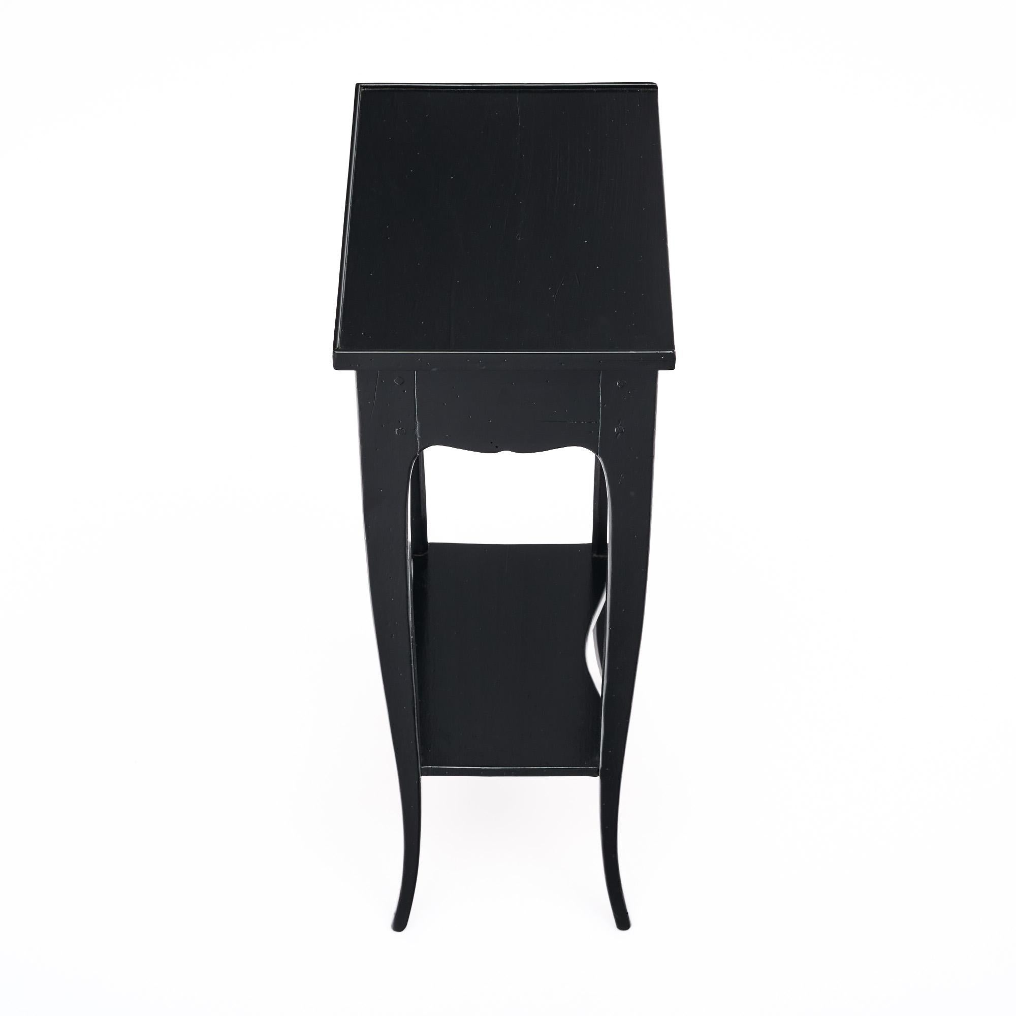Petite French Ebonized Side Table For Sale 2