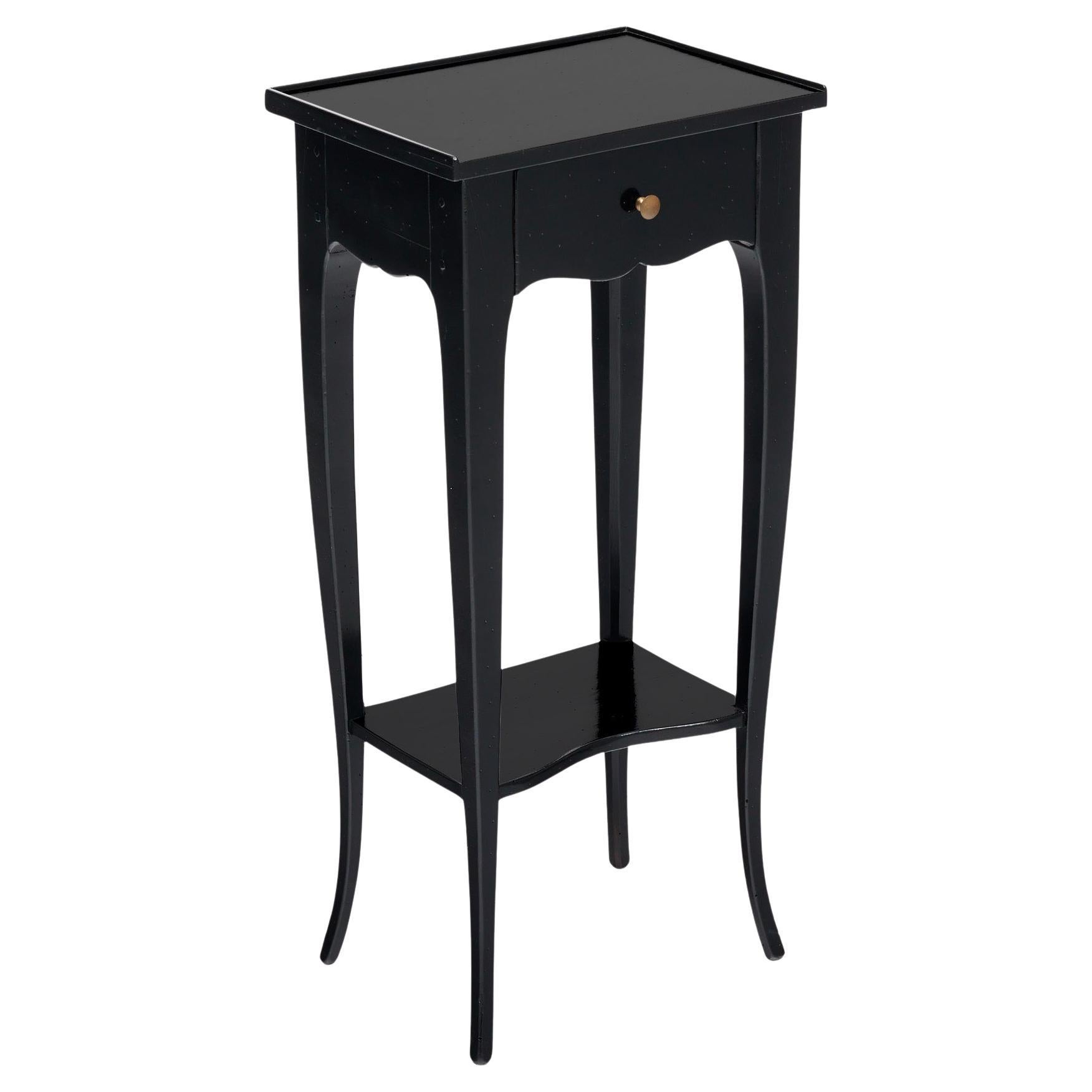 Petite French Ebonized Side Table For Sale