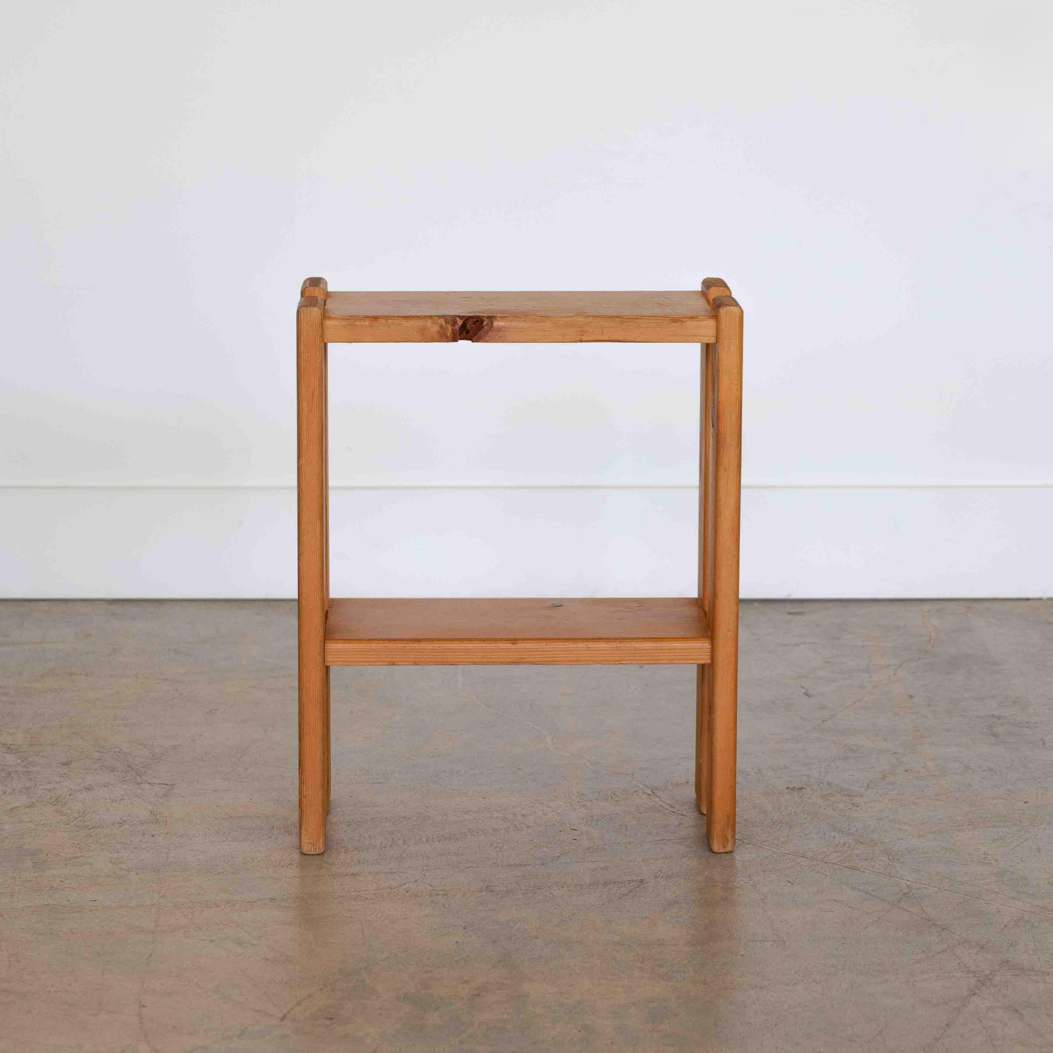 Petite French Elm Side Table For Sale 4