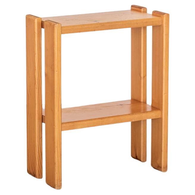 Petite French Elm Side Table For Sale