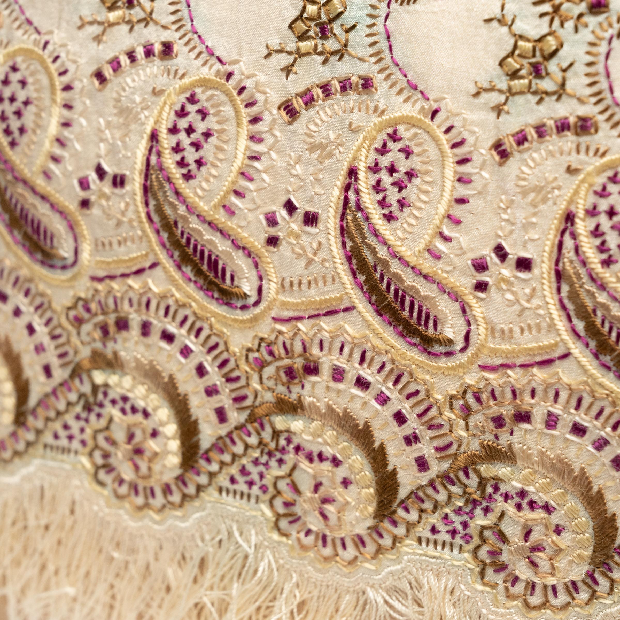 American Petite French Embroidery Pillow For Sale