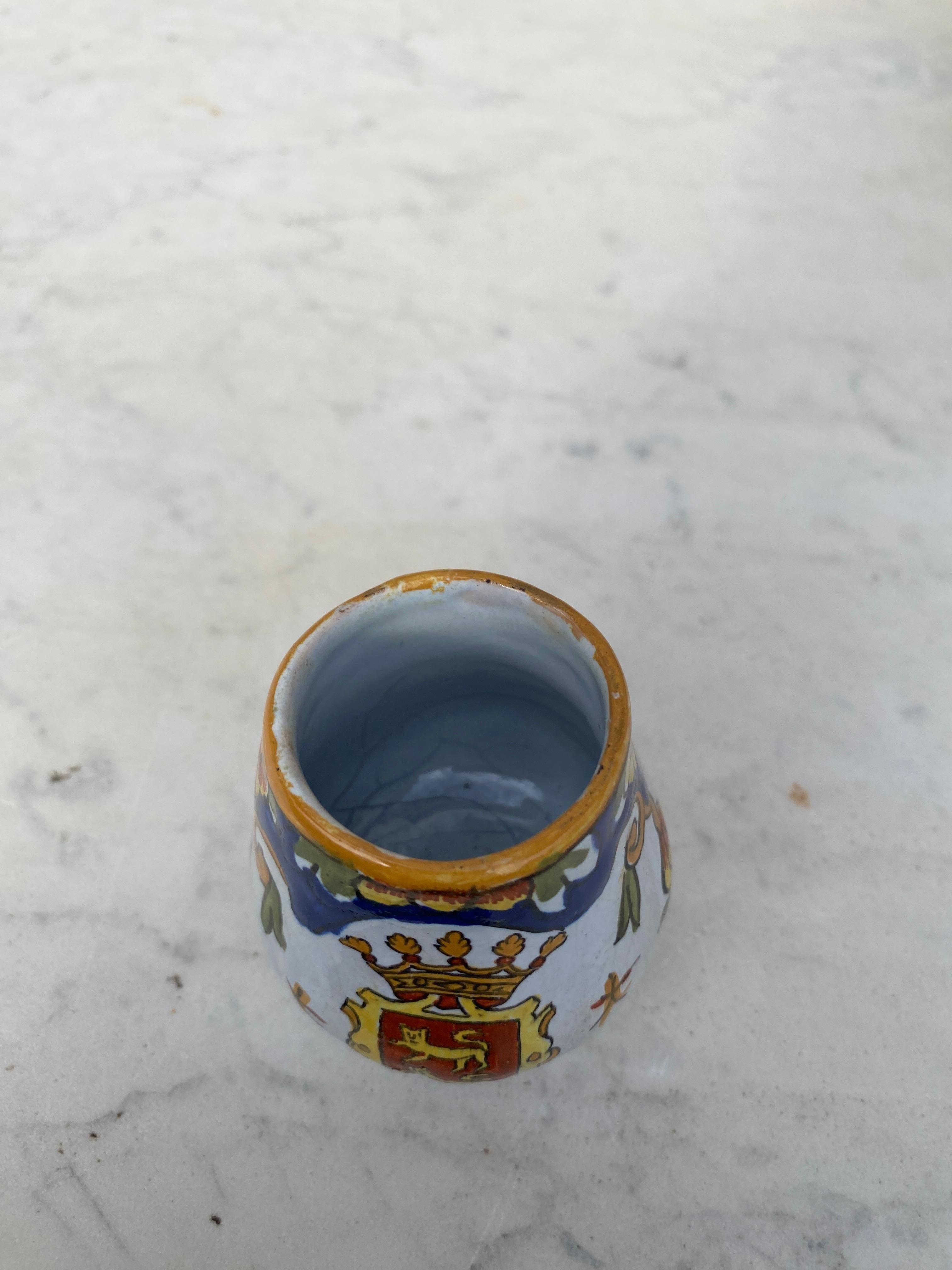 Early 20th Century Petite French Faience Vase Desvres, circa 1900 For Sale