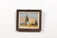 Petite French Framed Oil Painting Depicting a Provençal Country Scene, 1890s