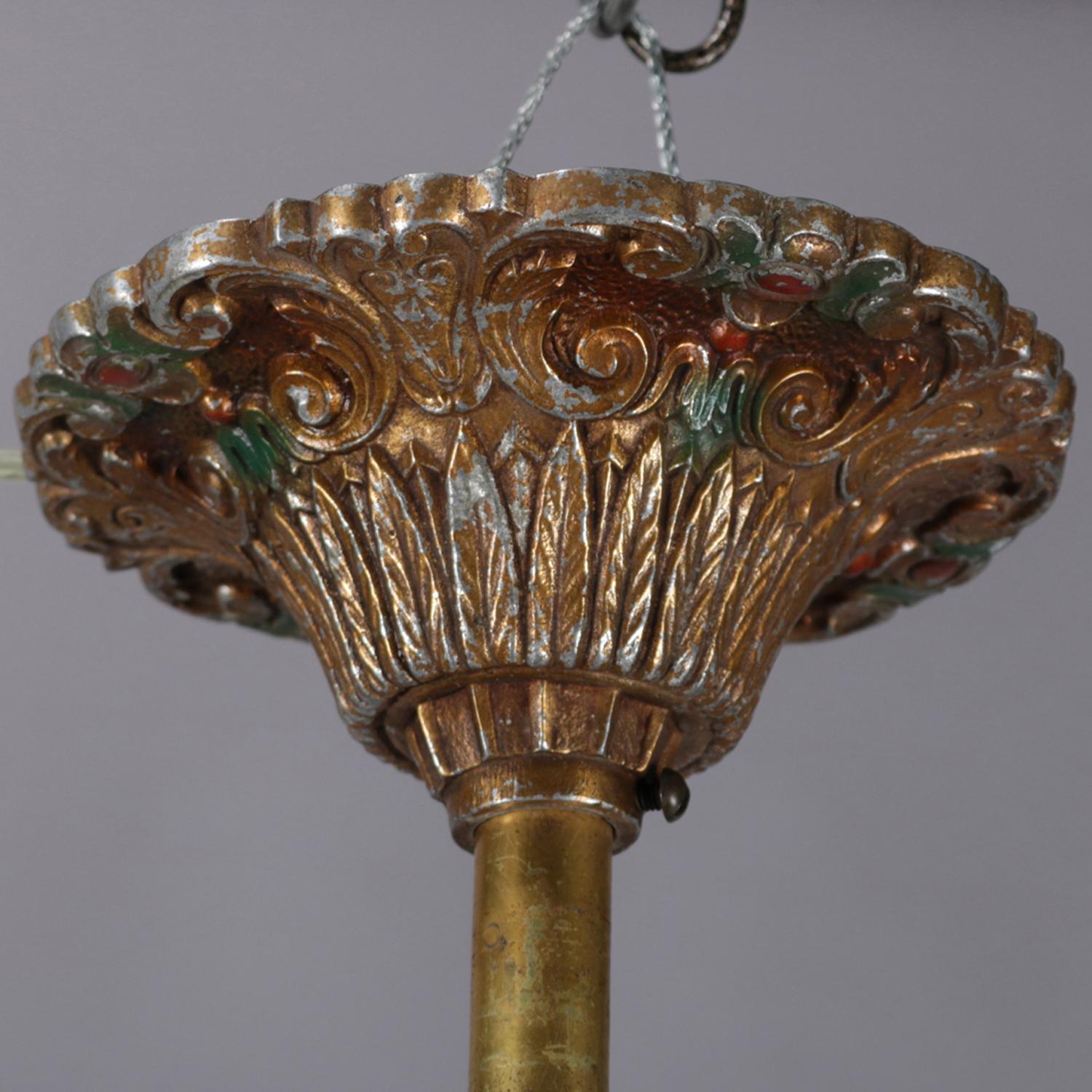Metal Petite French Gilt 4-Candle Light Hall Chandelier, 20th Century