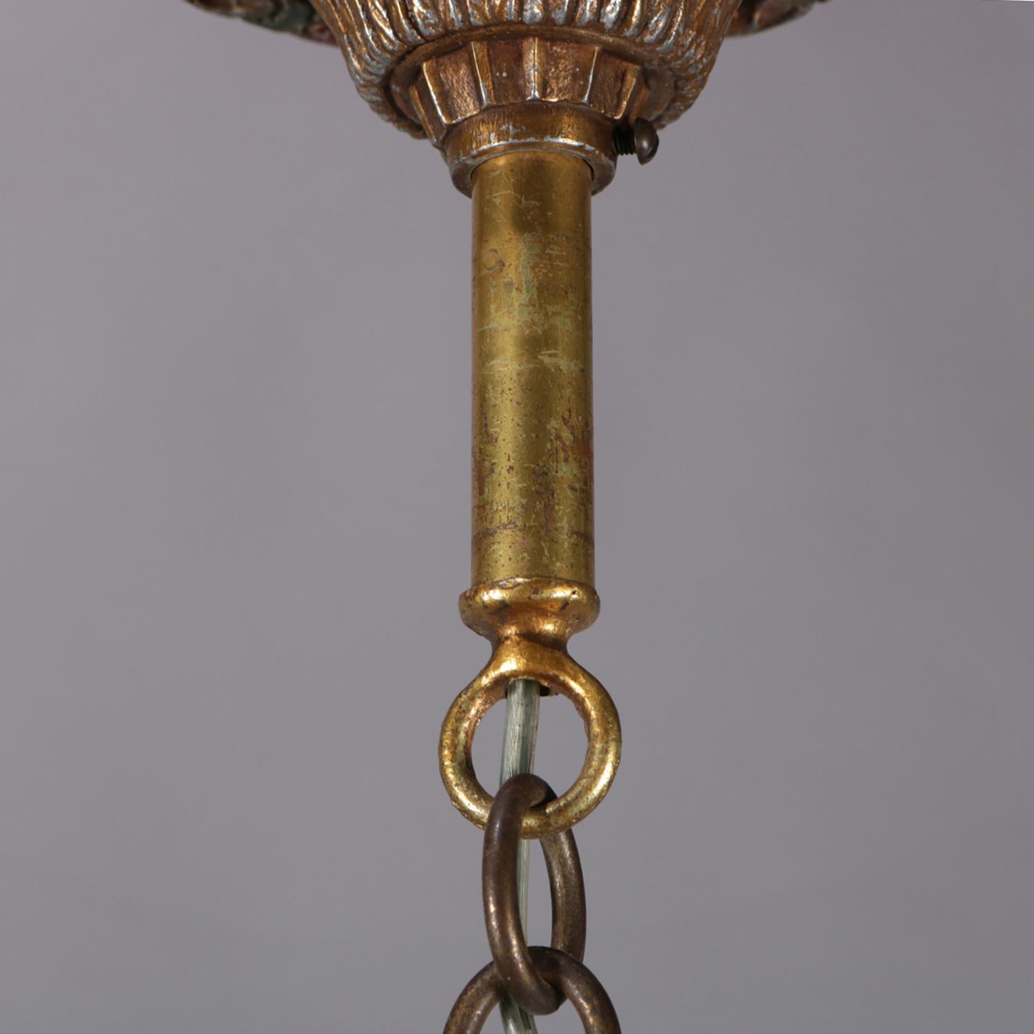 Petite French Gilt 4-Candle Light Hall Chandelier, 20th Century 5