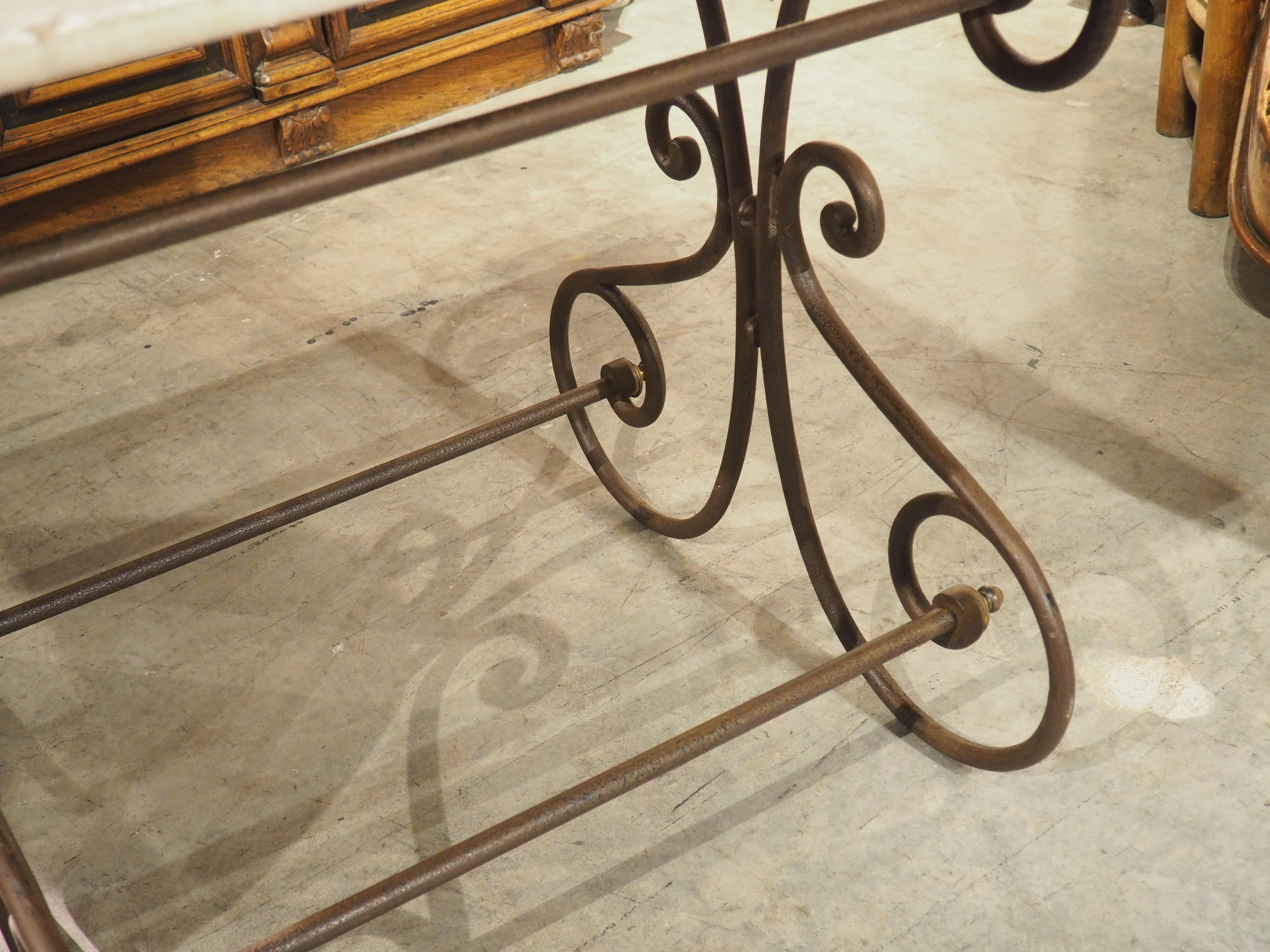 Petite French Iron and Marble Table de Boucherie or Pastry Table, Circa 1890 For Sale 4