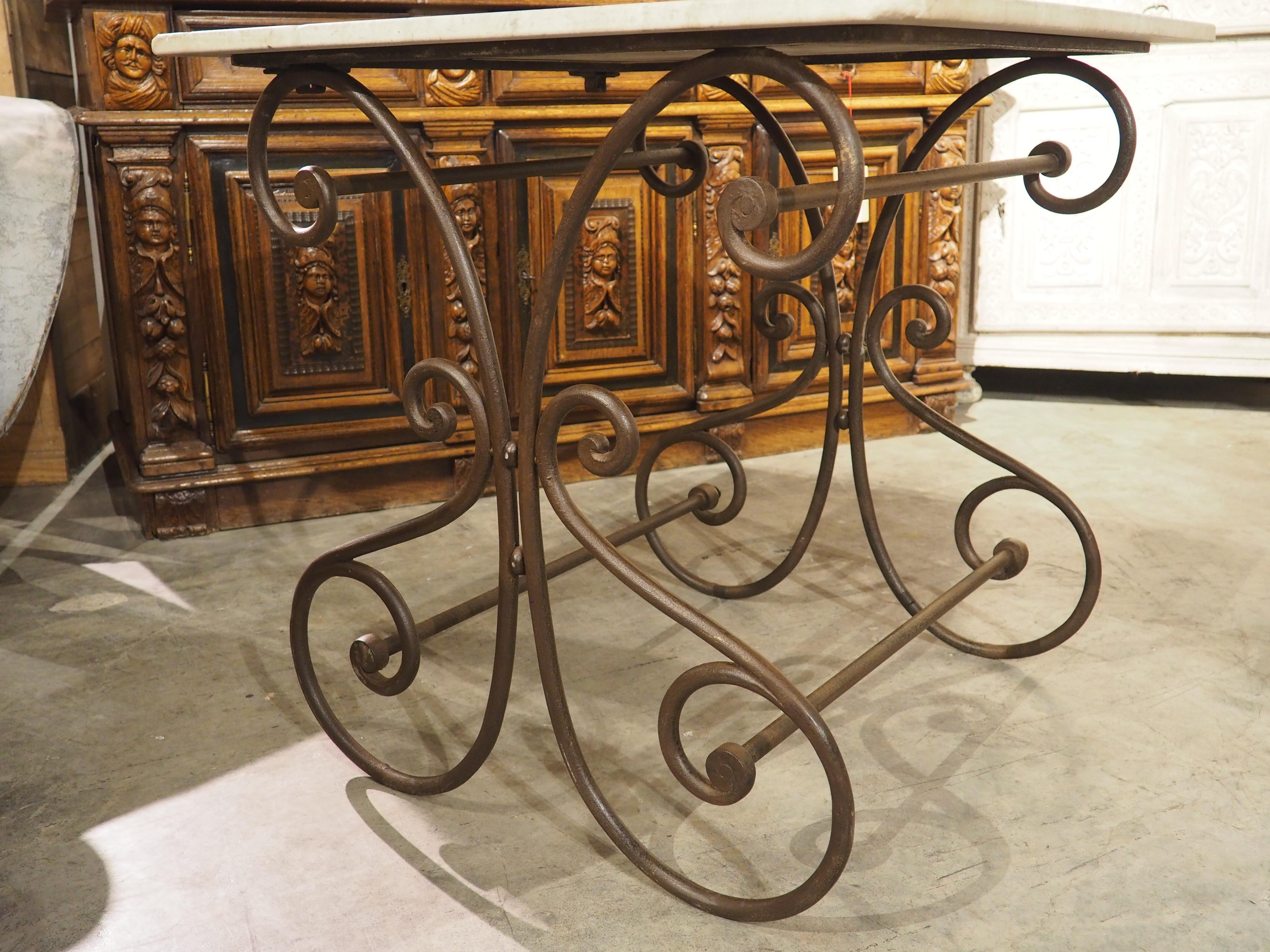 Petite French Iron and Marble Table de Boucherie or Pastry Table, Circa 1890 For Sale 6