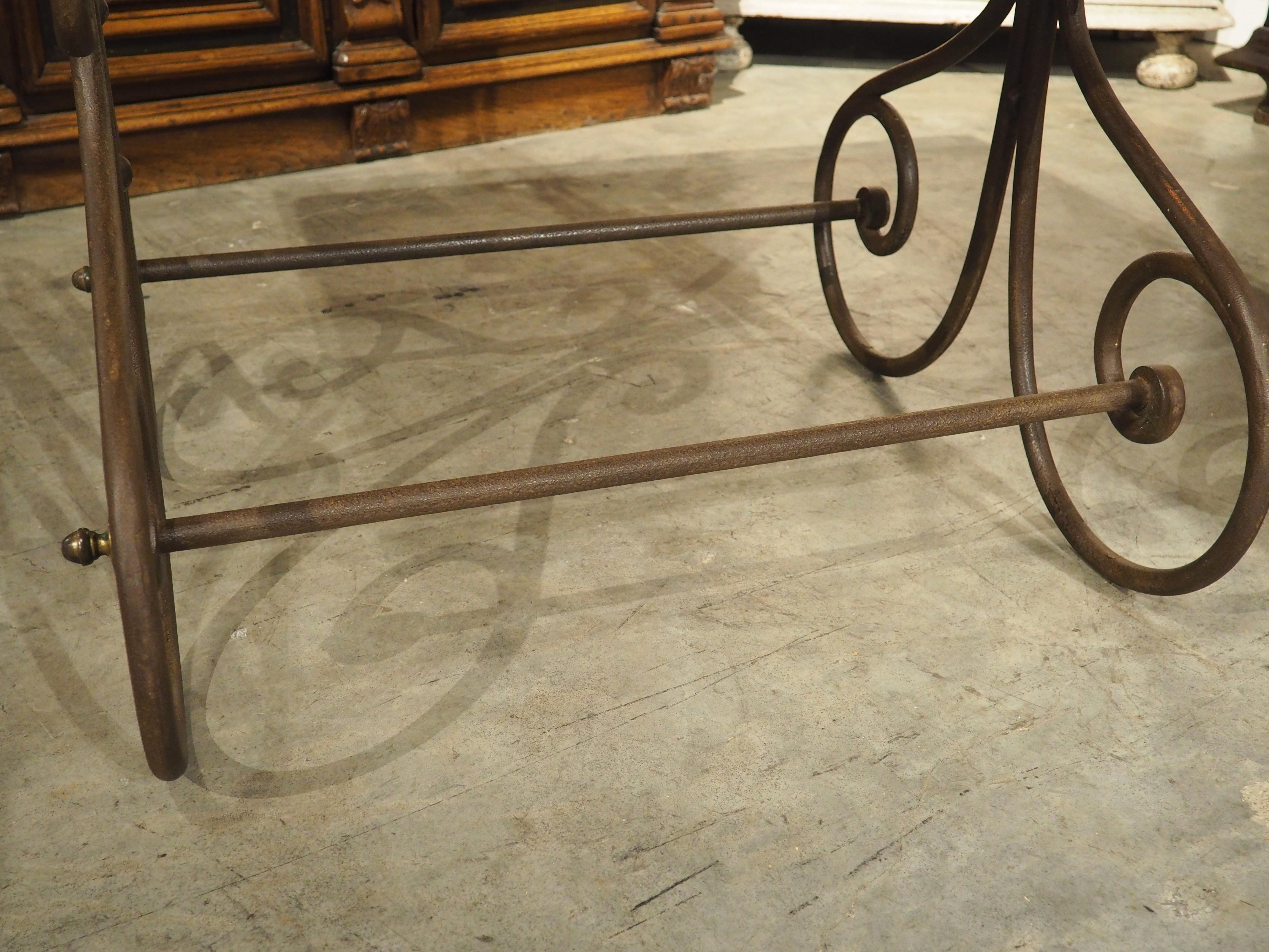 Petite French Iron and Marble Table de Boucherie or Pastry Table, Circa 1890 For Sale 11