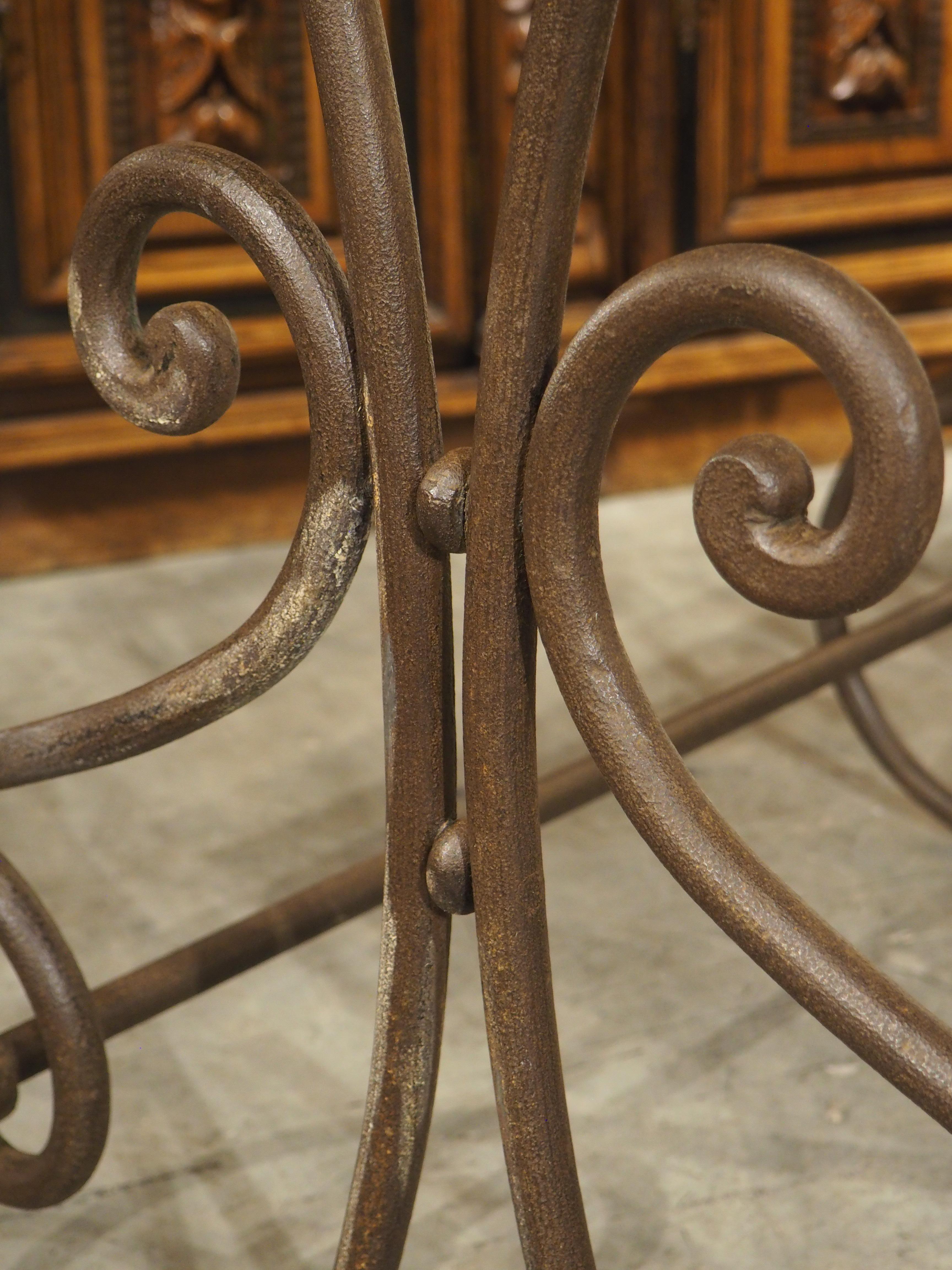 Petite French Iron and Marble Table de Boucherie or Pastry Table, Circa 1890 For Sale 12