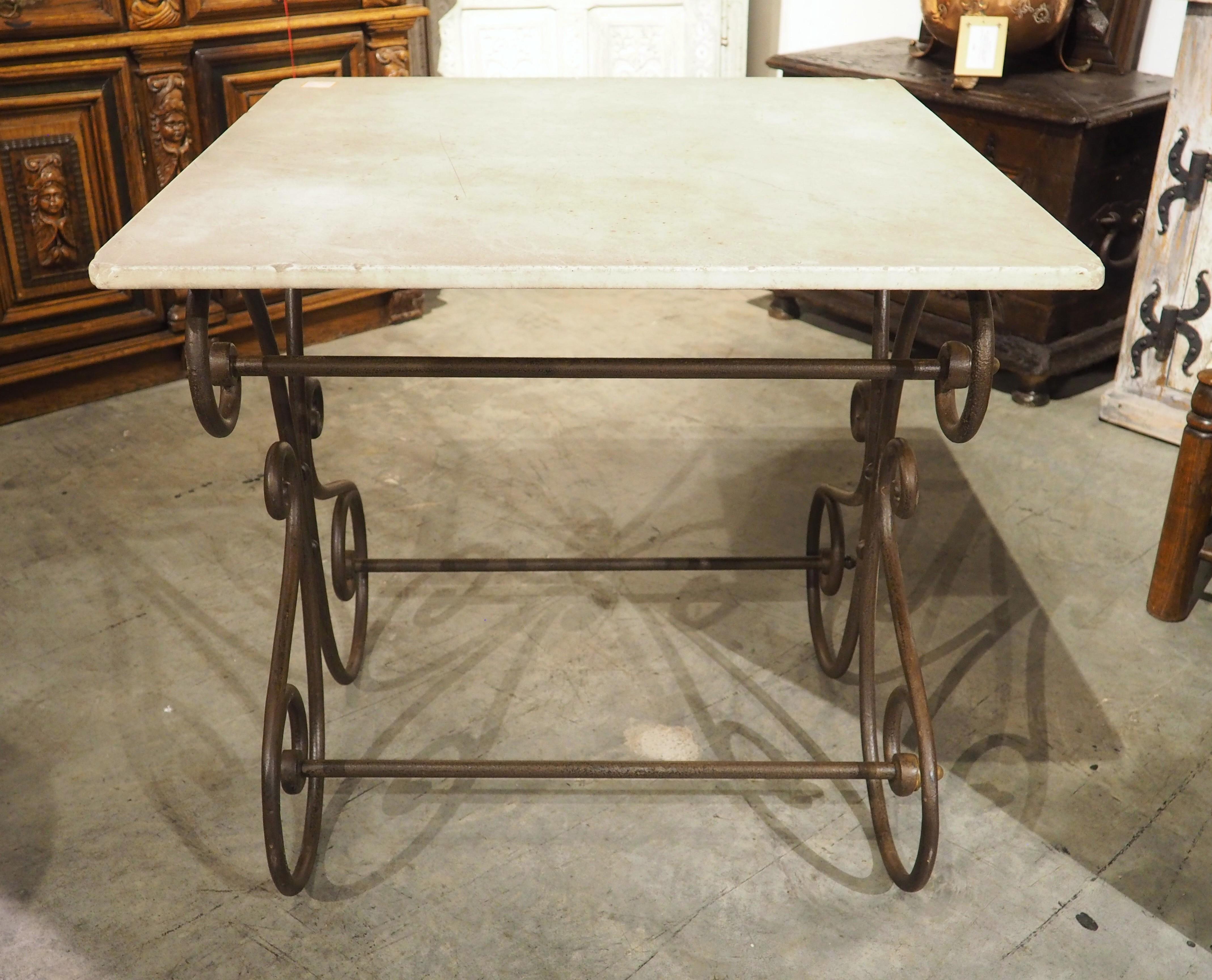 Petite French Iron and Marble Table de Boucherie or Pastry Table, Circa 1890 For Sale 14