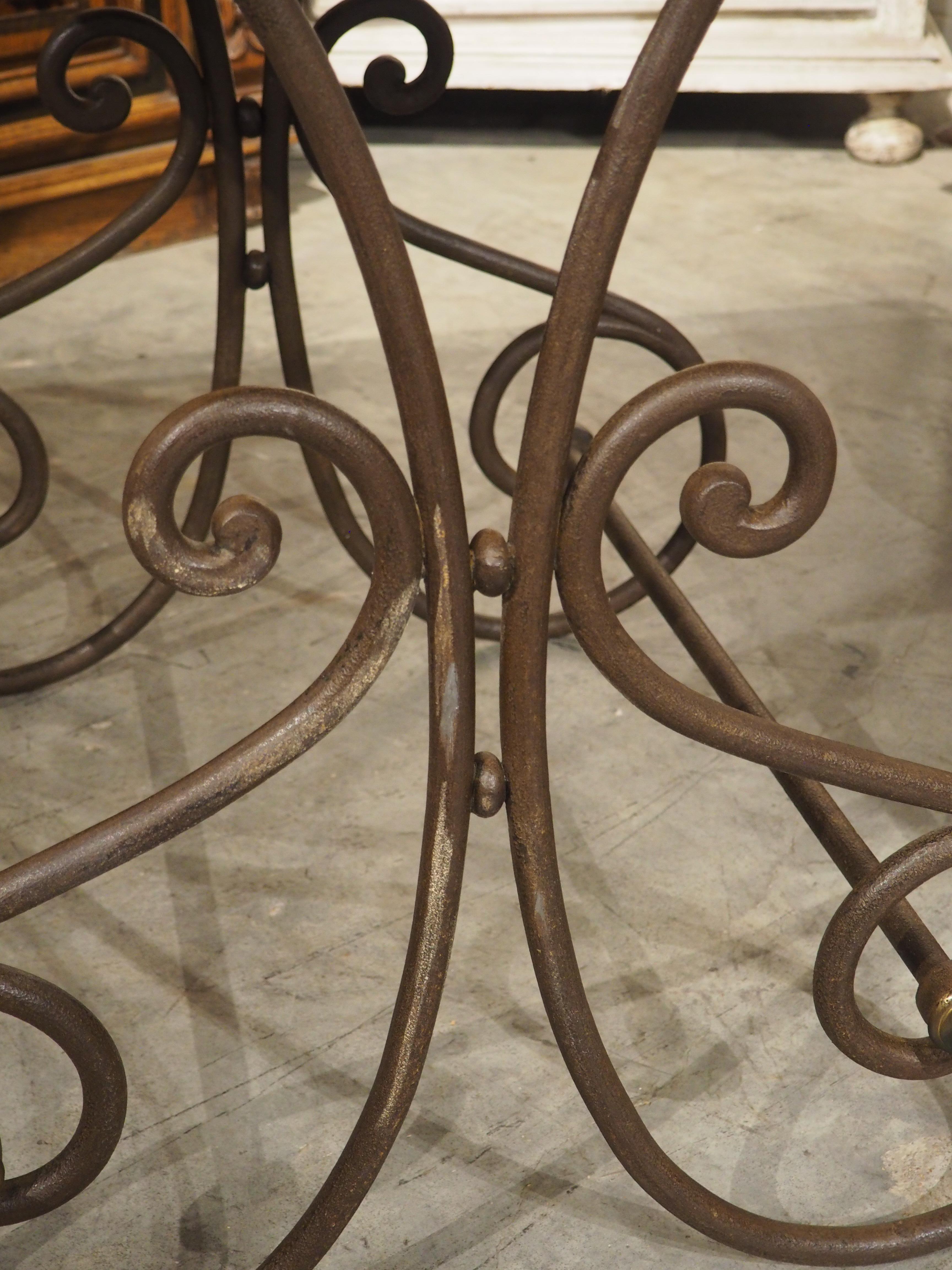 19th Century Petite French Iron and Marble Table de Boucherie or Pastry Table, Circa 1890 For Sale