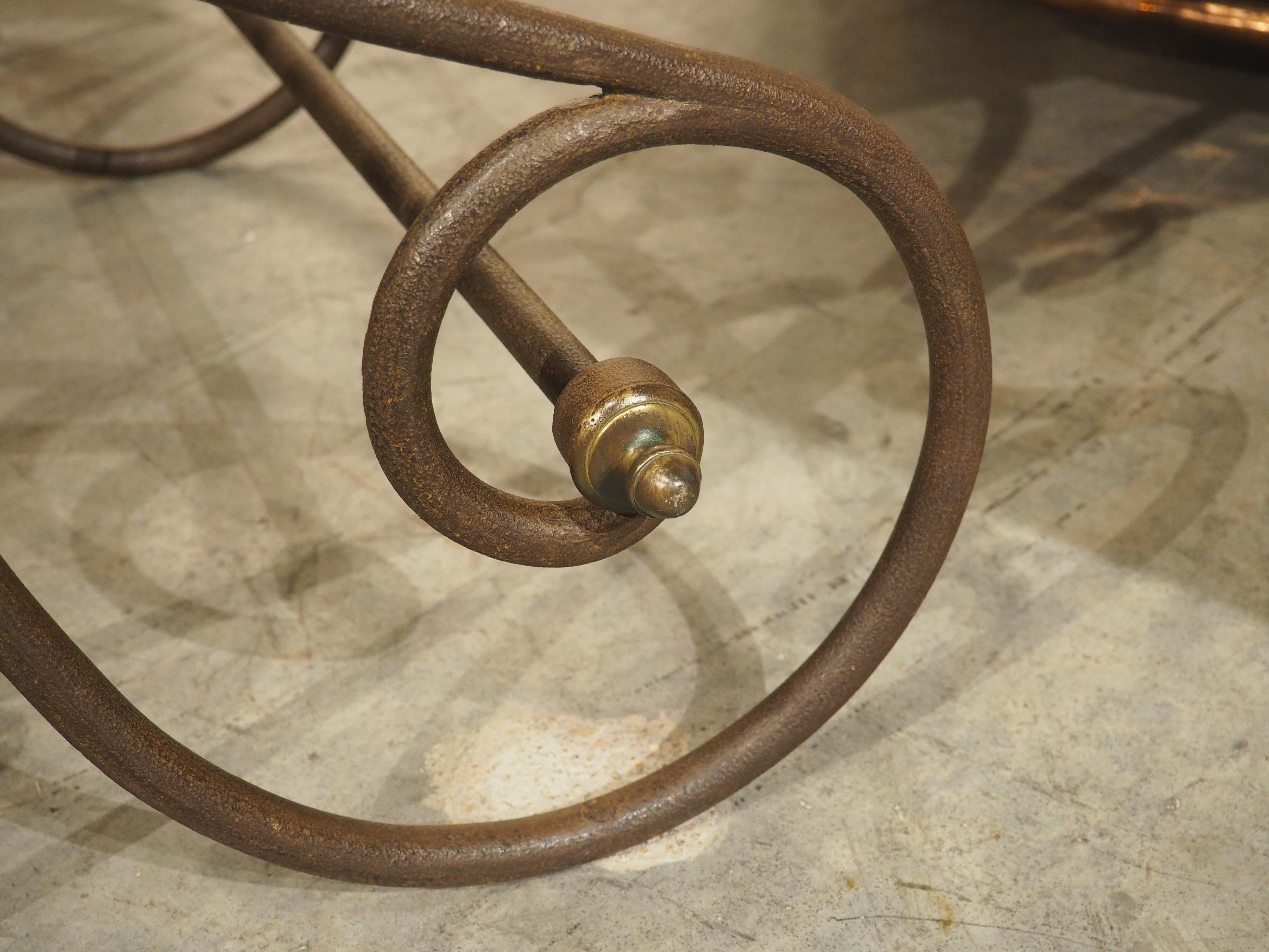 Petite French Iron and Marble Table de Boucherie or Pastry Table, Circa 1890 For Sale 1
