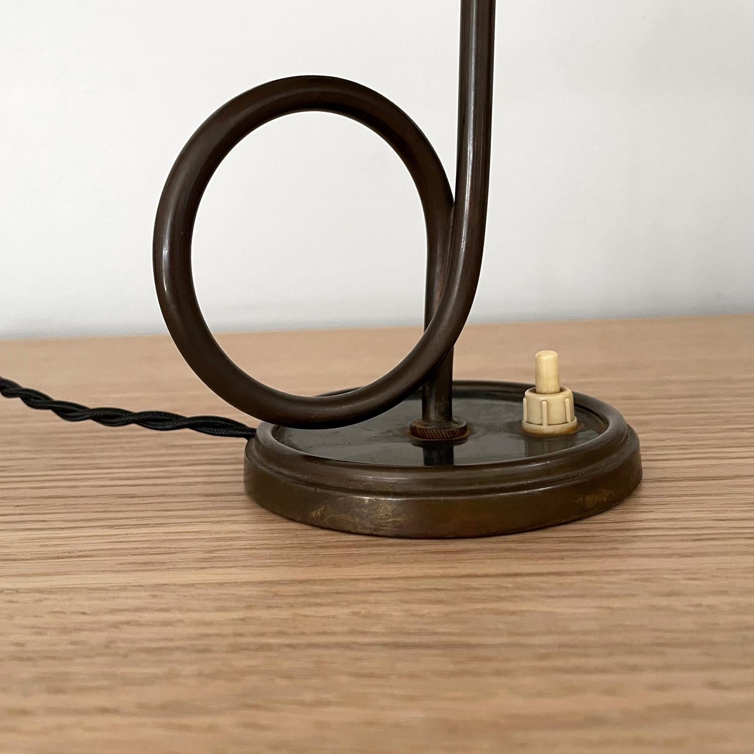 Mid-20th Century Petite French Iron Loop Table Lamp For Sale