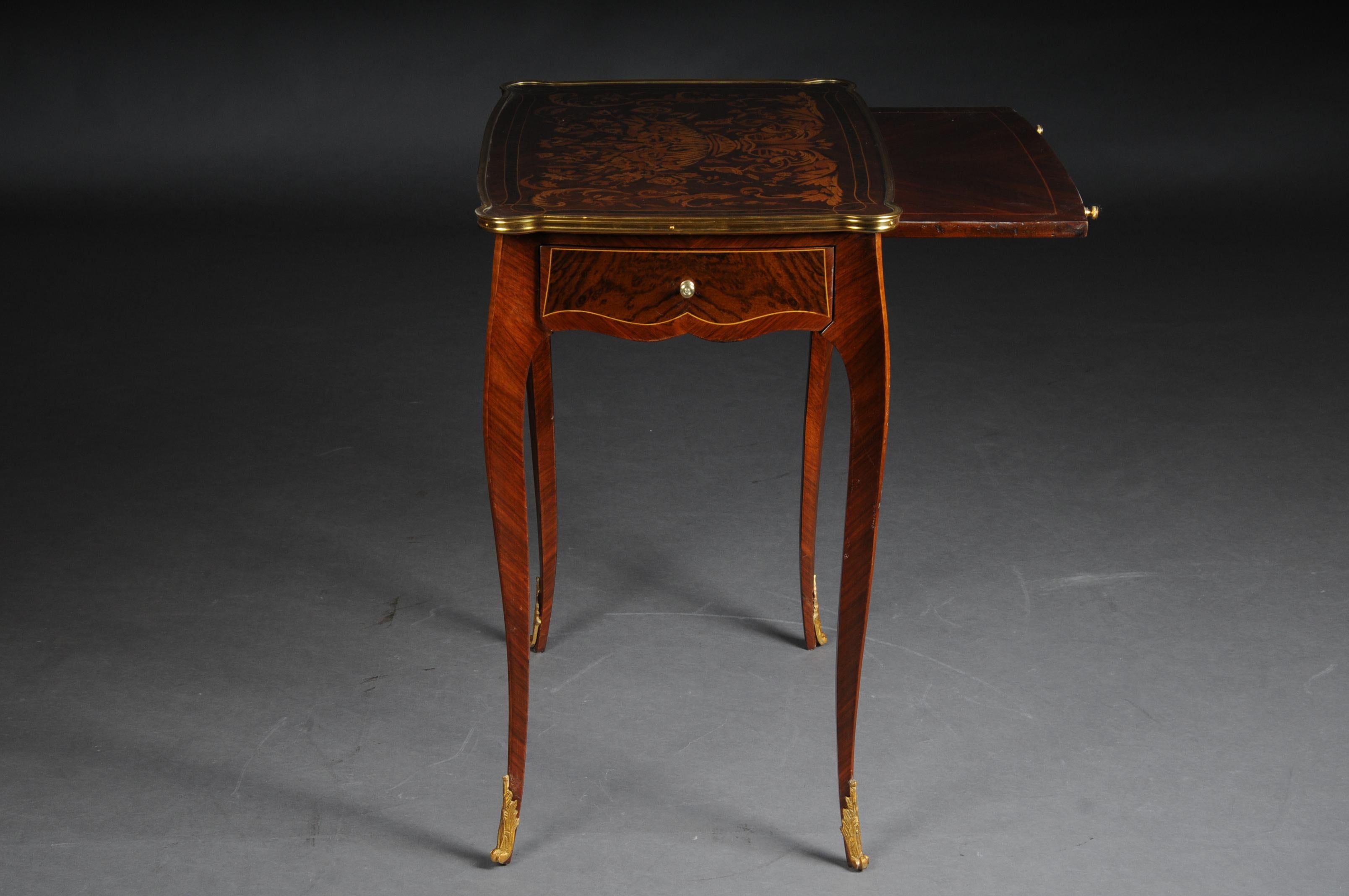 Inlay Petite French Ladies Desk in Quinze Style For Sale