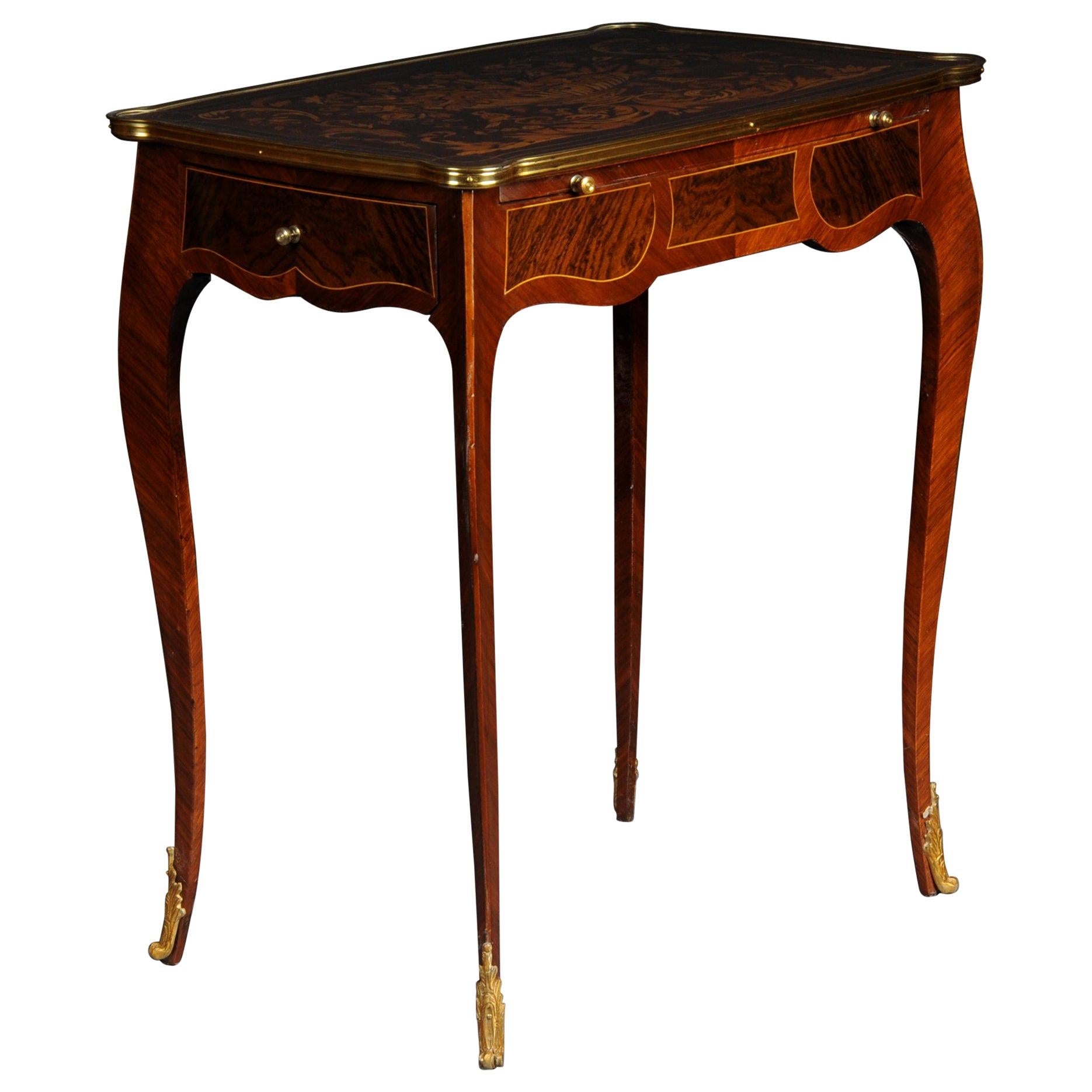 Petite French Ladies Desk in Quinze Style For Sale