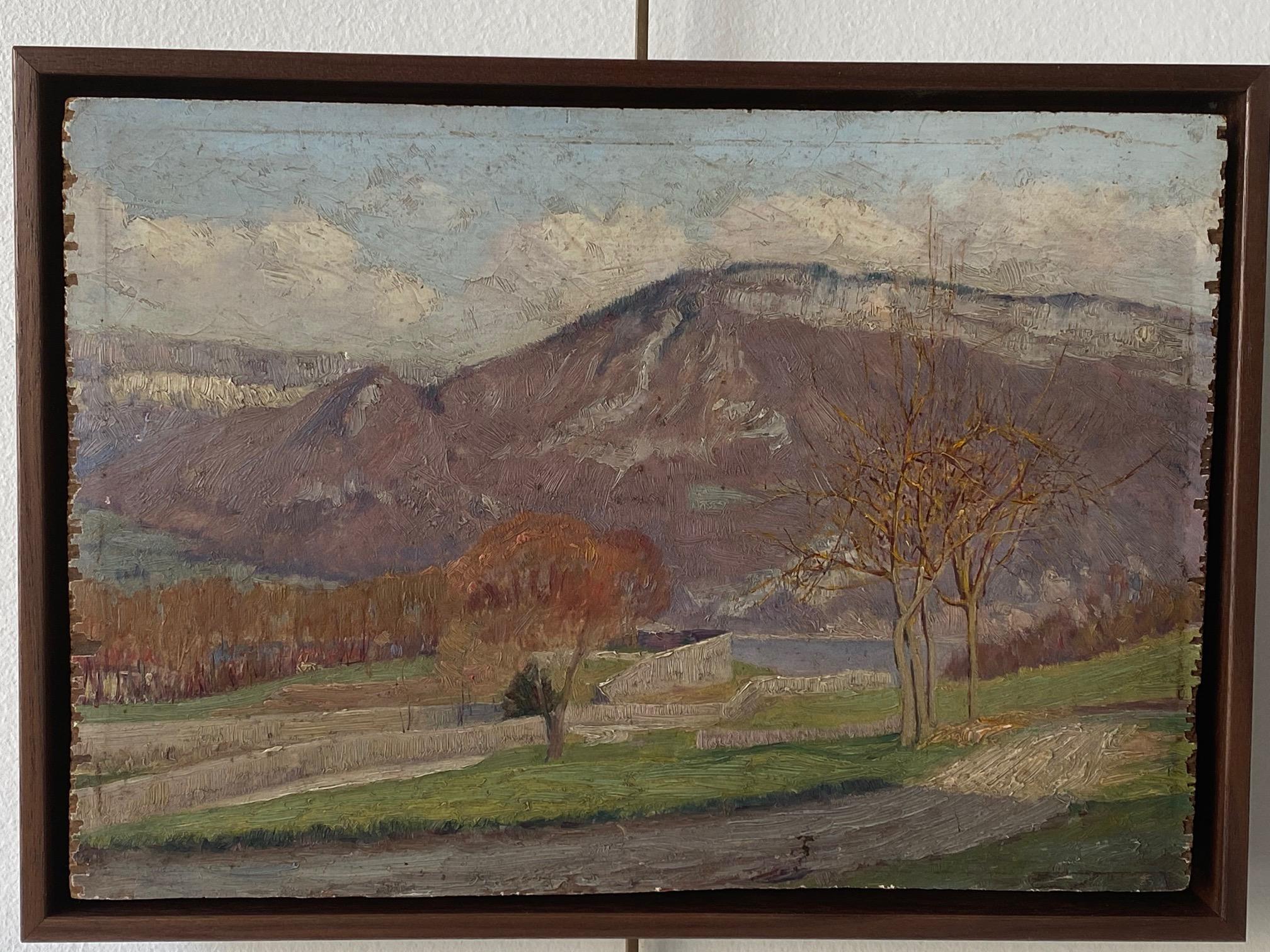 Petite French Landscape Painting In Good Condition In Los Angeles, CA