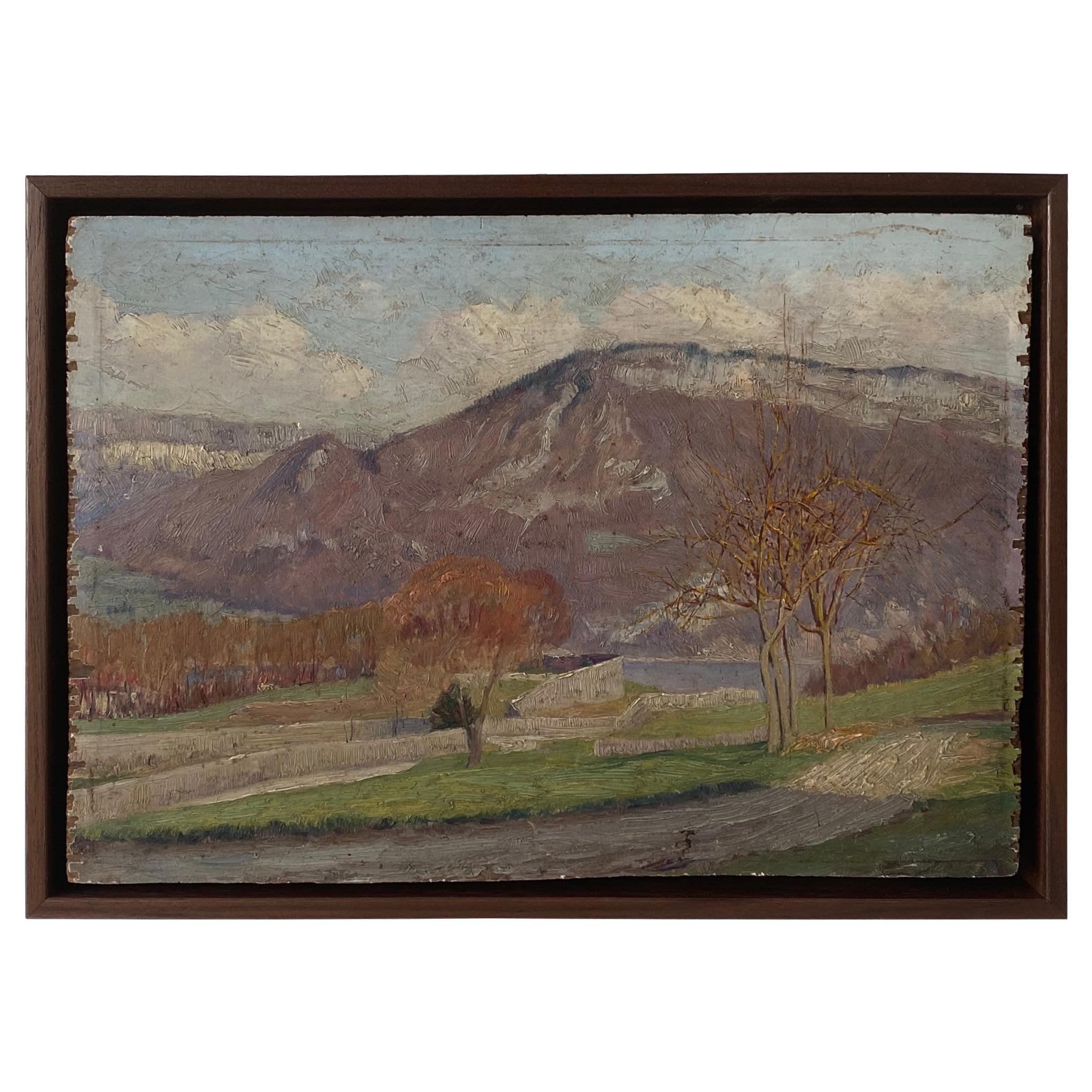 Petite French Landscape Painting