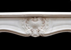 Petite French Louis XV Statuary Marble Fireplace