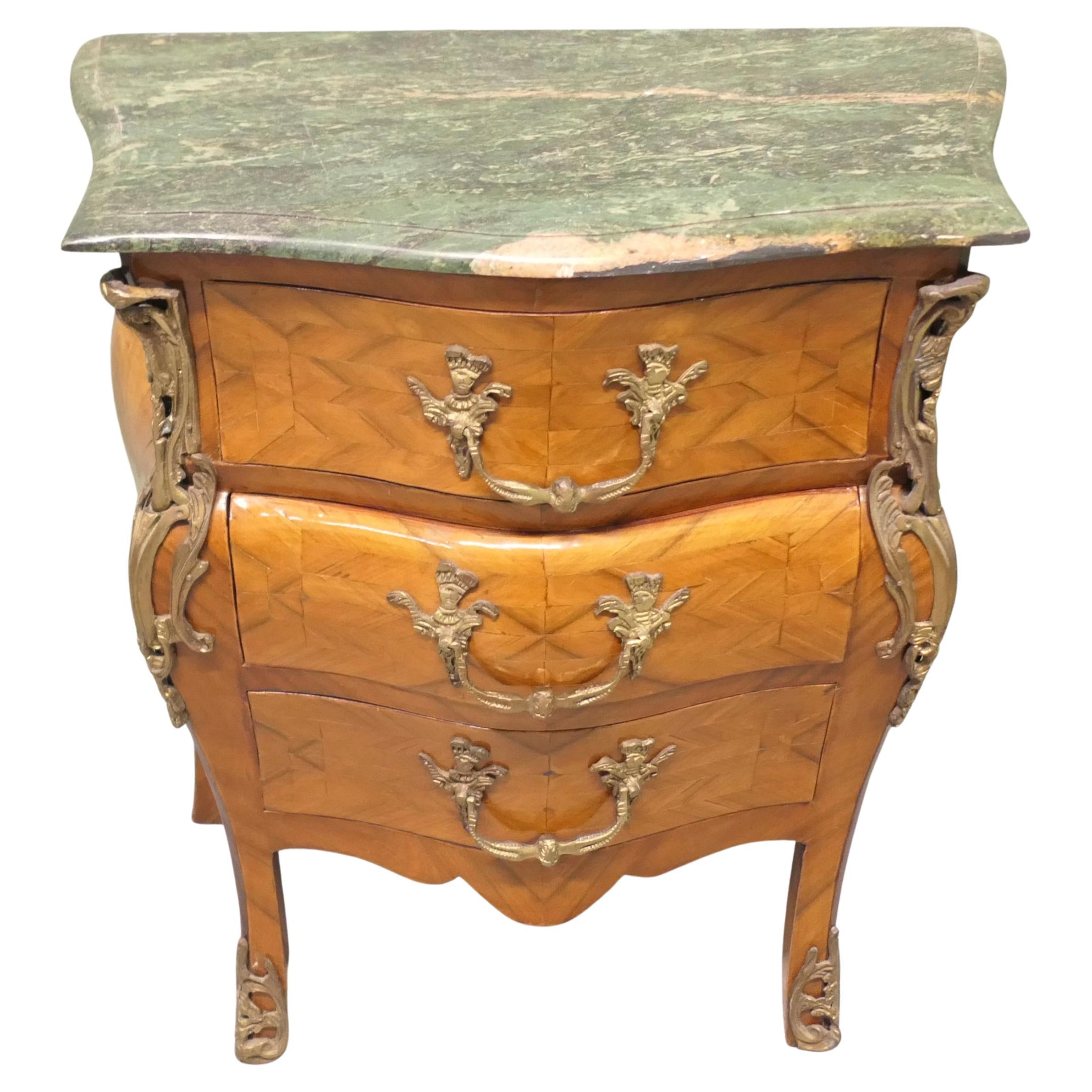 Petite French Louis XV Style Bombe Commode, Cassettiera