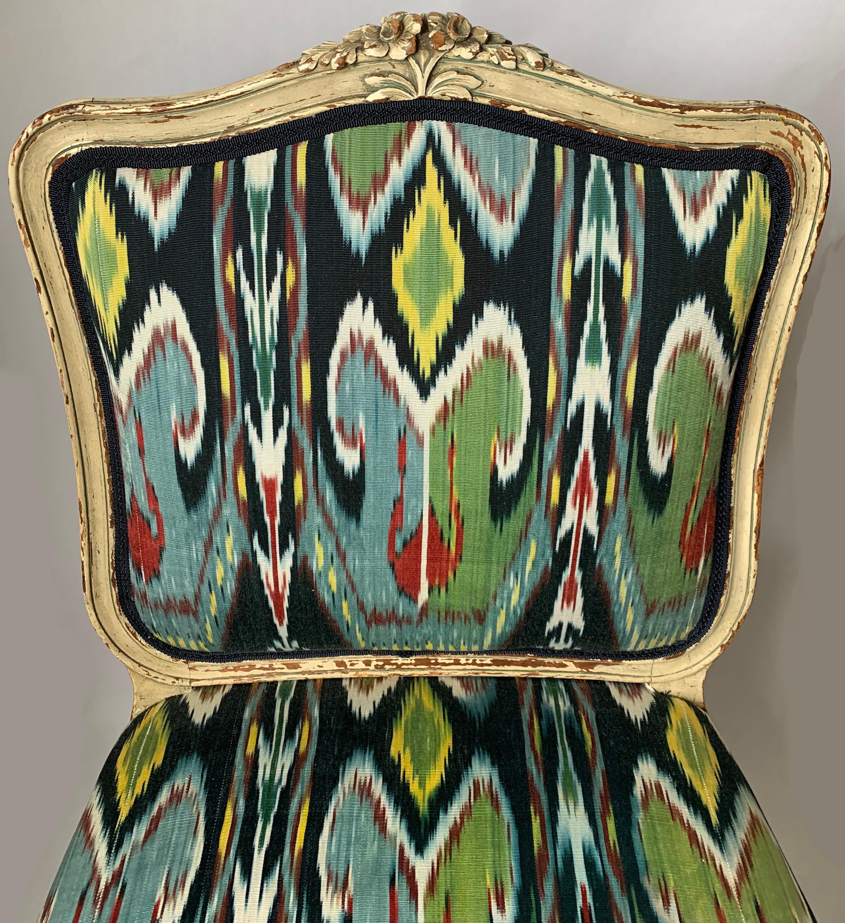 Painted Petite French Louis XV Style Slipper Chair