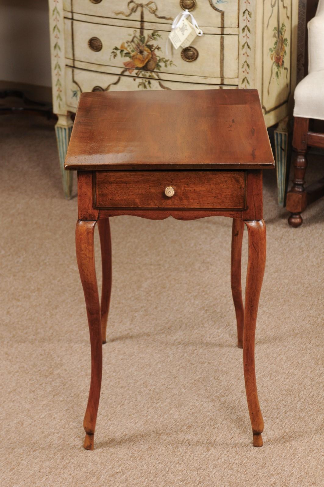 Petite French Louis XV Walnut Side Table, Mid-18th Century  8