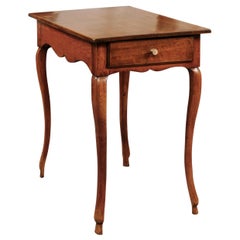 Petite French Louis XV Walnut Side Table, Mid-18th Century 