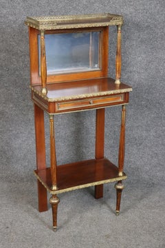 Petite French Louis XVI Style Brass Mounted Three Tier Vanity