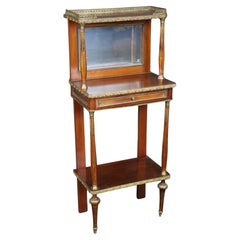 Antique Petite French Louis XVI Style Brass Mounted Three Tier Vanity